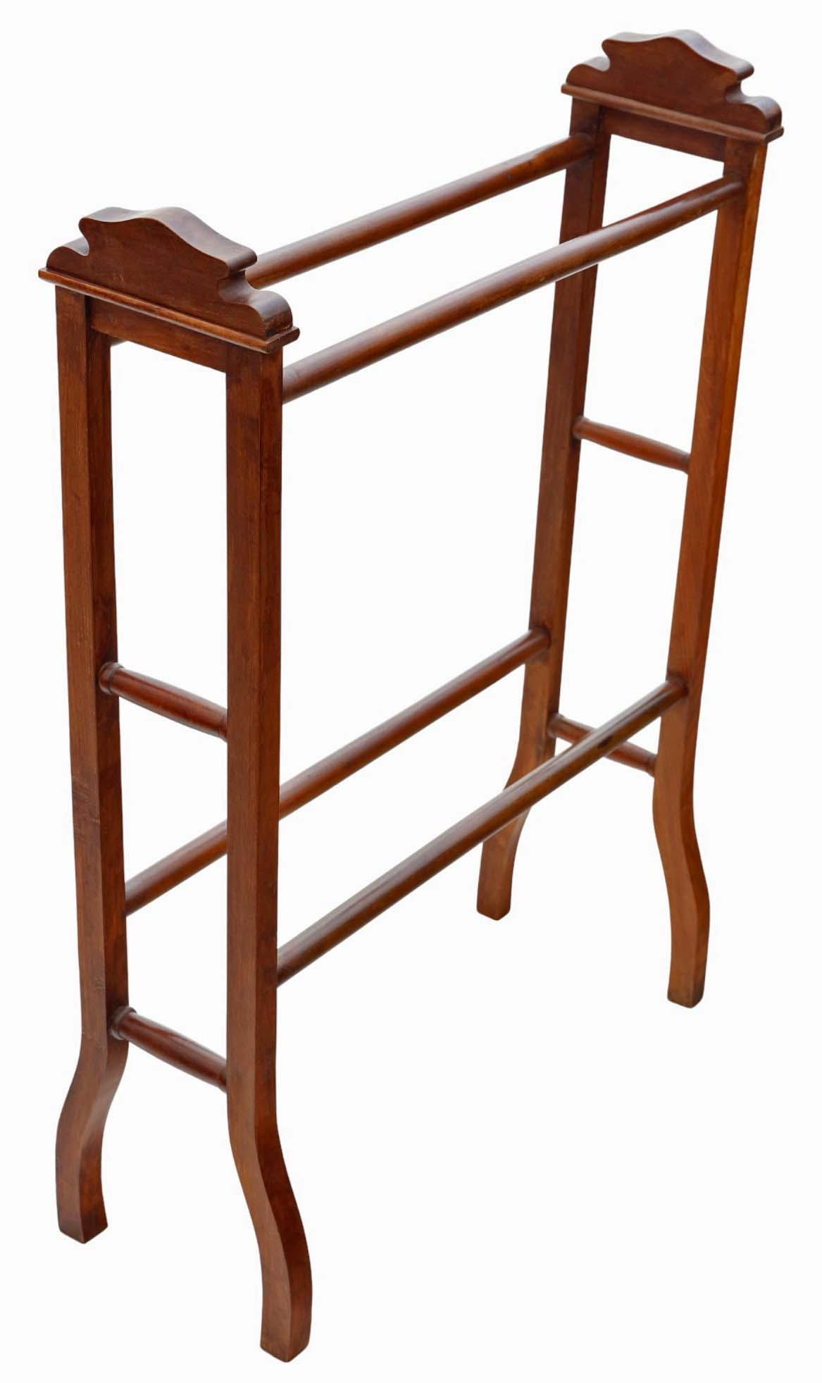 Antique Victorian Mahogany Towel Rail Stand Quality Art Nouveau c.1900 (1 of 4)