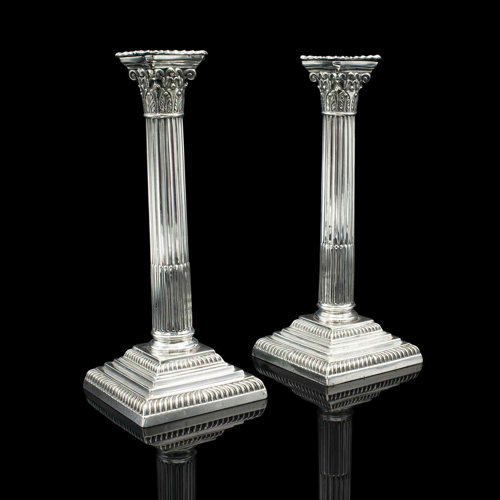 Pair of Antique Decorative Candlesticks, English, Silver Plate c.1900 (1 of 10) Pair of Antique Decorative Candlesticks, English, Silver Plate c.1900 (1 of 10)