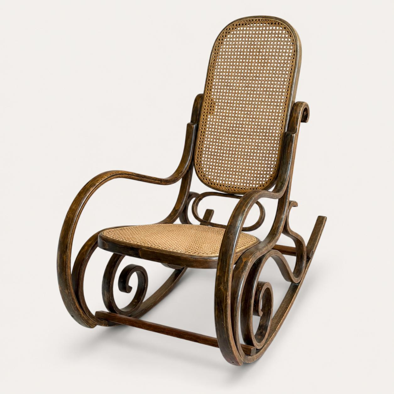 Early 20th Century Bentwood & Cane Rocking Chair, Thonet Style (1 of 8) Early 20th Century Bentwood & Cane Rocking Chair, Thonet Style (1 of 8)
