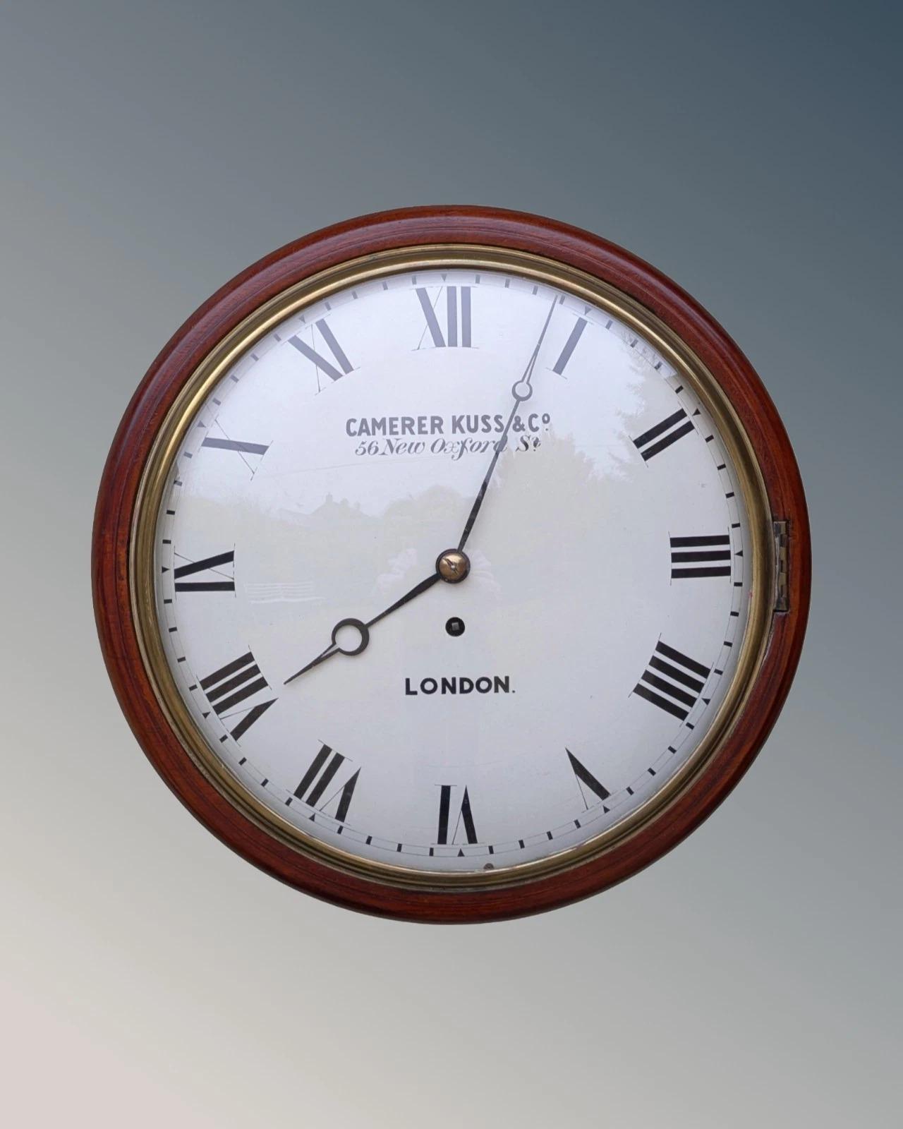 Good 19th Century Mahogany Fusee Wall Clock / Station Clock (1 of 9)