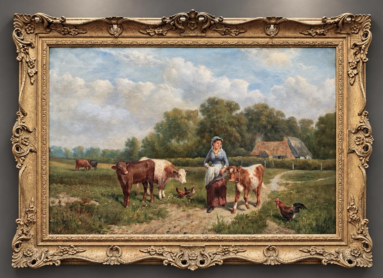 Samuel Joseph Clark (1834–1912) Antique Cattle & Farmyard Oil Painting (1 of 10) Samuel Joseph Clark (1834–1912) Antique Cattle & Farmyard Oil Painting (1 of 10)