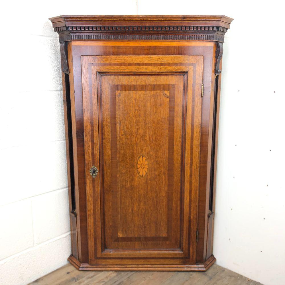 Georgian Oak Hanging Corner Cupboard (1 of 10) Georgian Oak Hanging Corner Cupboard (1 of 10)