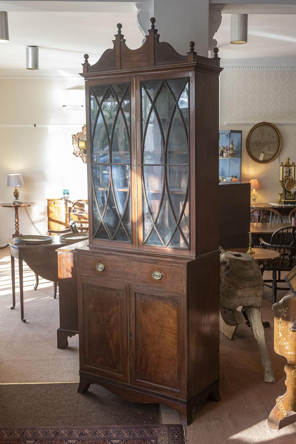 Narrow Georgian Mahogany Cabinet/bookcase (1 of 5)