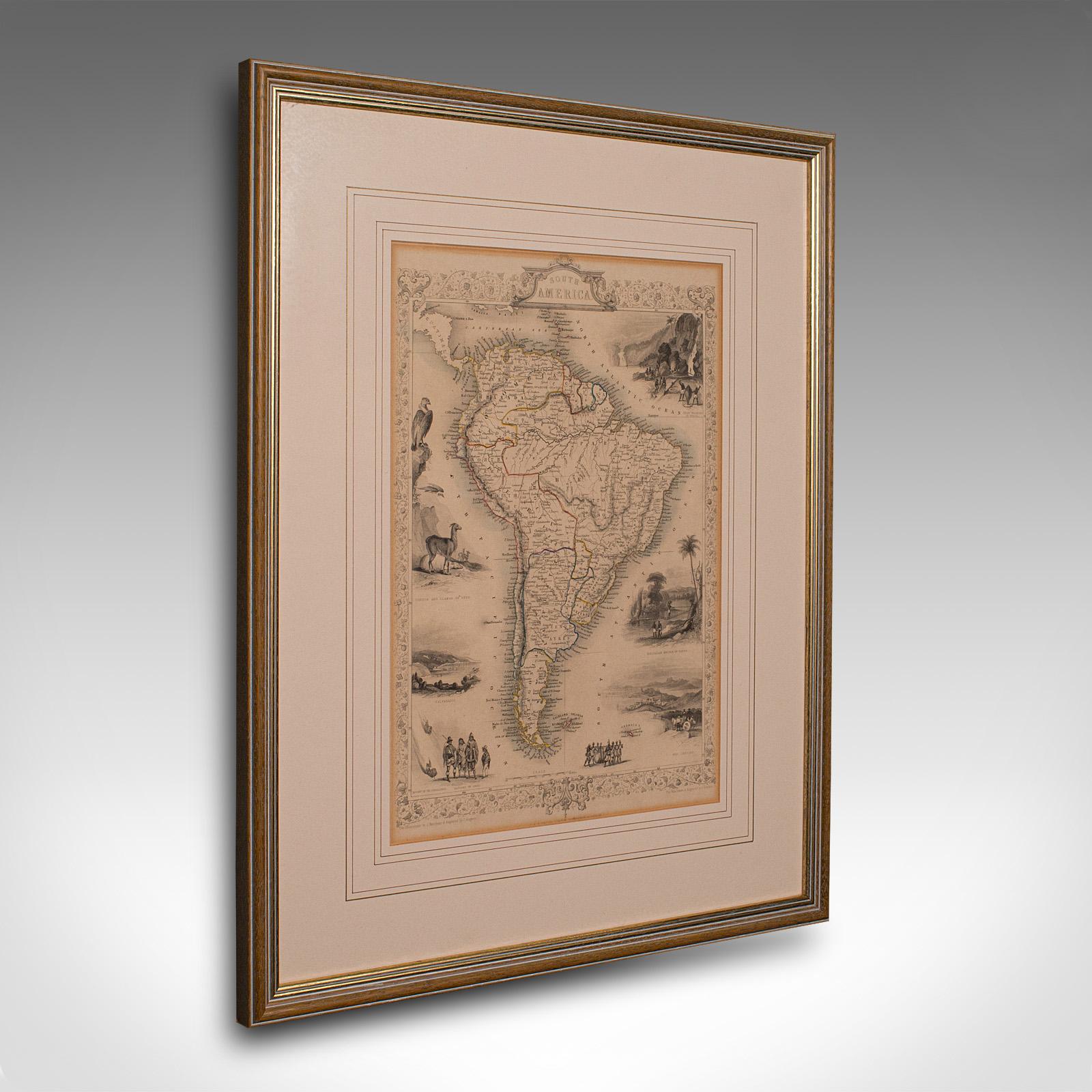 Antique Lithography Map, South America Framed Cartography (1 of 12)