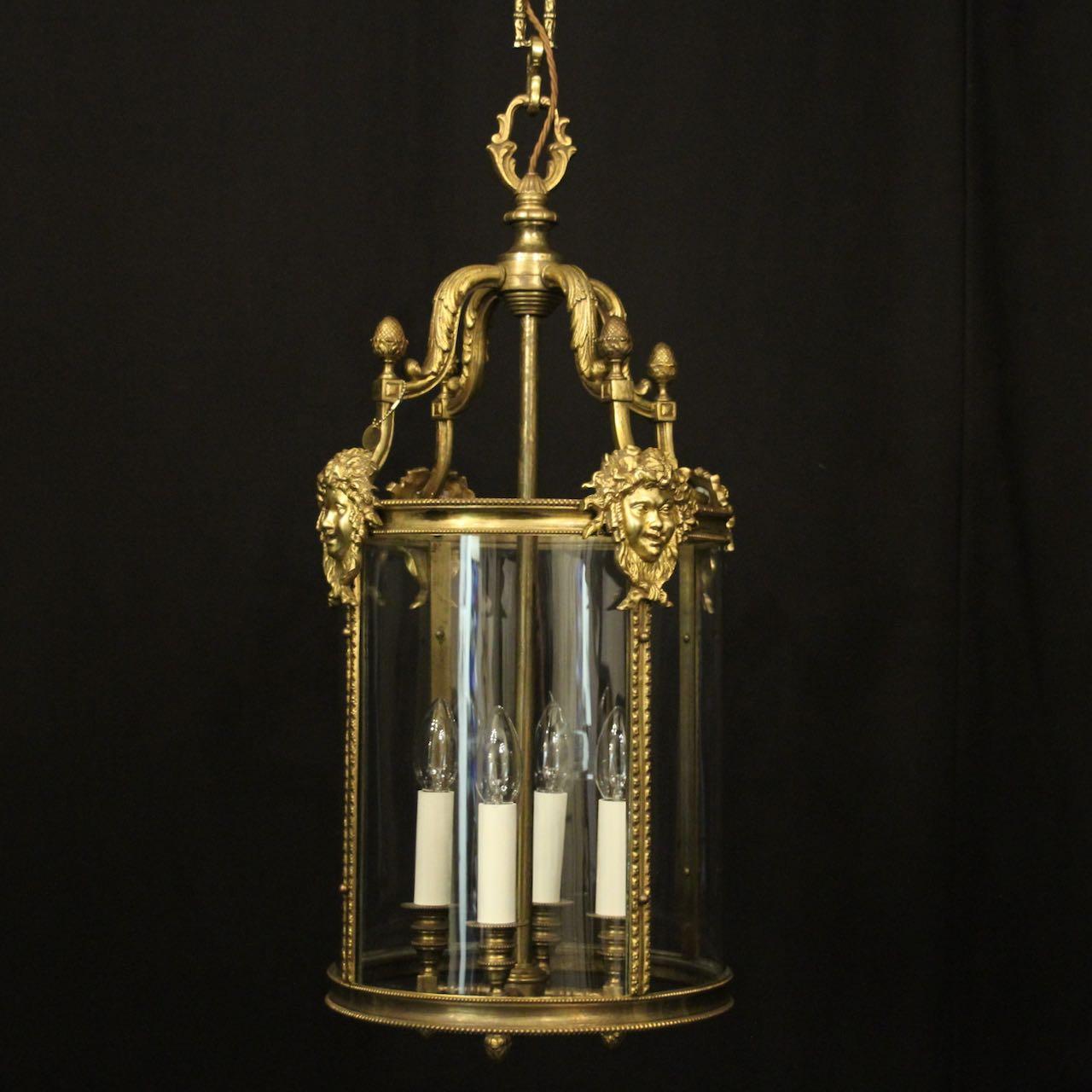 French Bronze 4 Light Antique Hall Lantern (1 of 10)