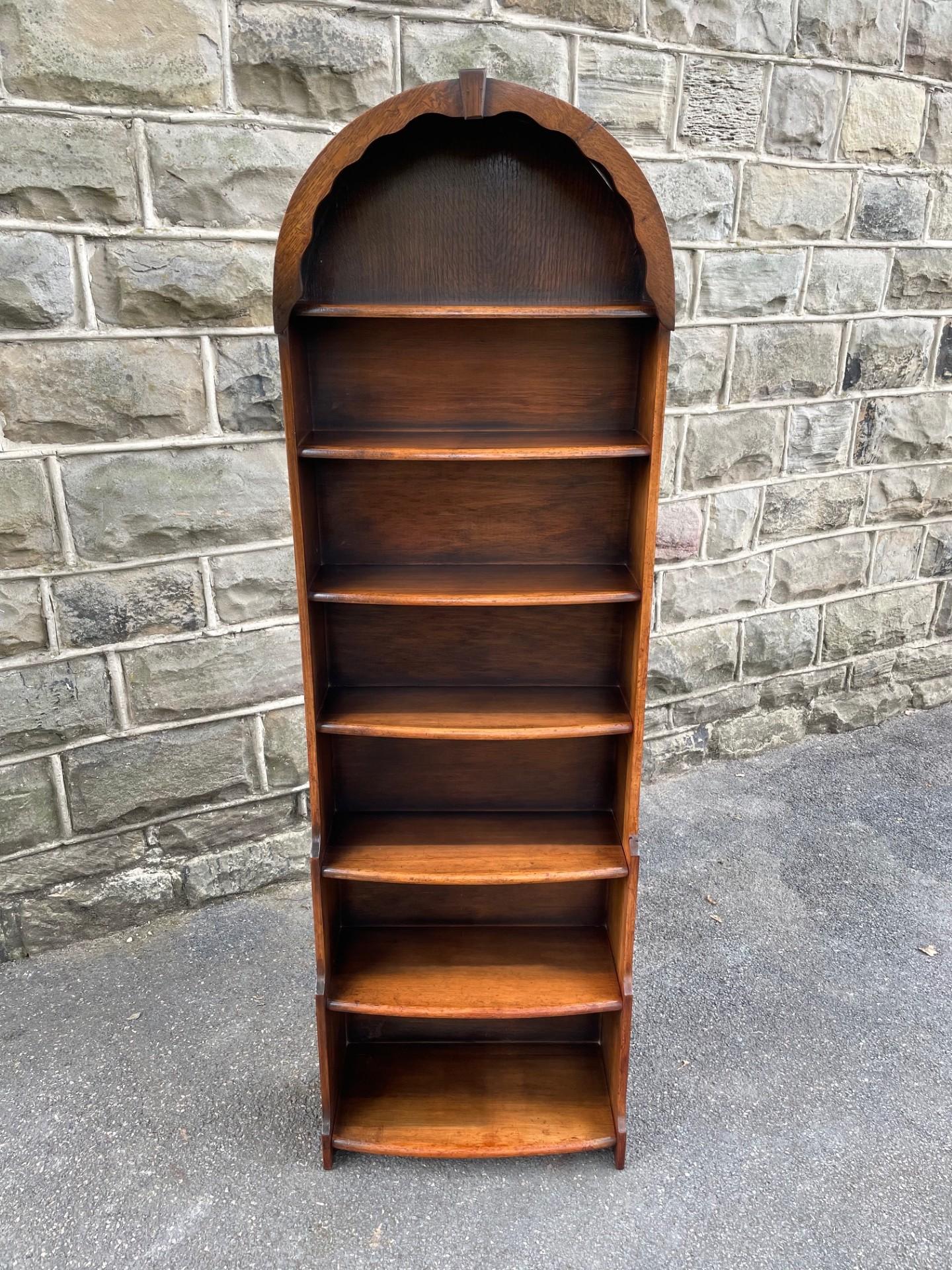 Slim Walnut Waterfall Open Bookcase Bookshelf (1 of 11) Slim Walnut Waterfall Open Bookcase Bookshelf (1 of 11)