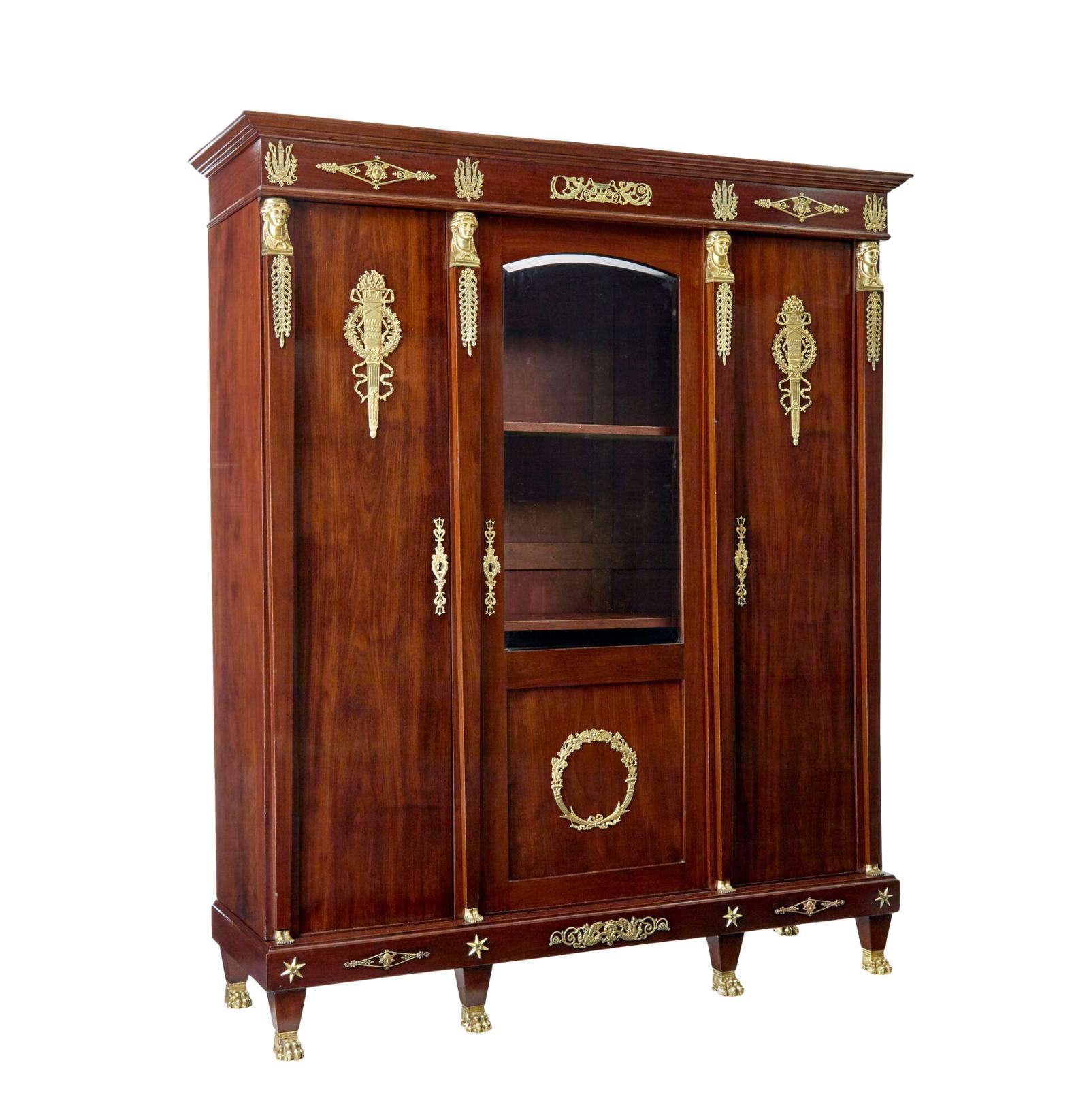 Late 19th Century French Empire Mahogany & Ormolu Cabinet (1 of 10)