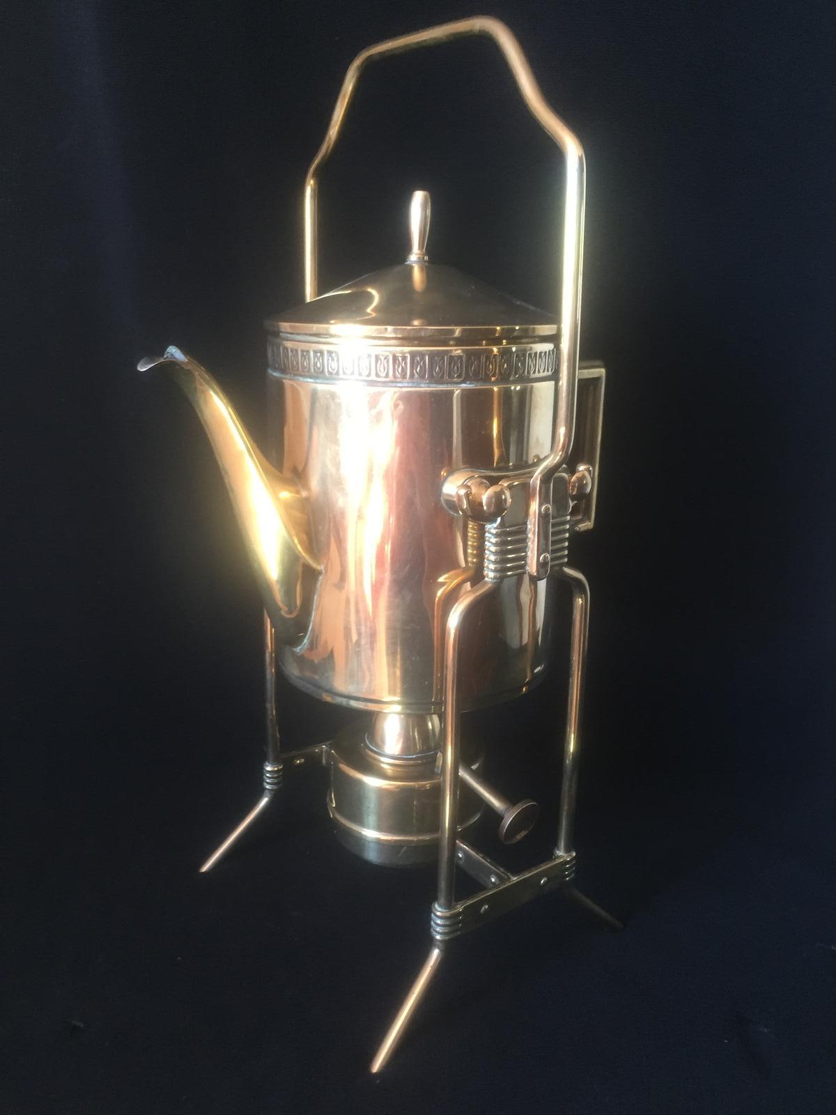 Late 19th Century Secessionist Influenced Brass Spirit Kettle (1 of 7) Late 19th Century Secessionist Influenced Brass Spirit Kettle (1 of 7)