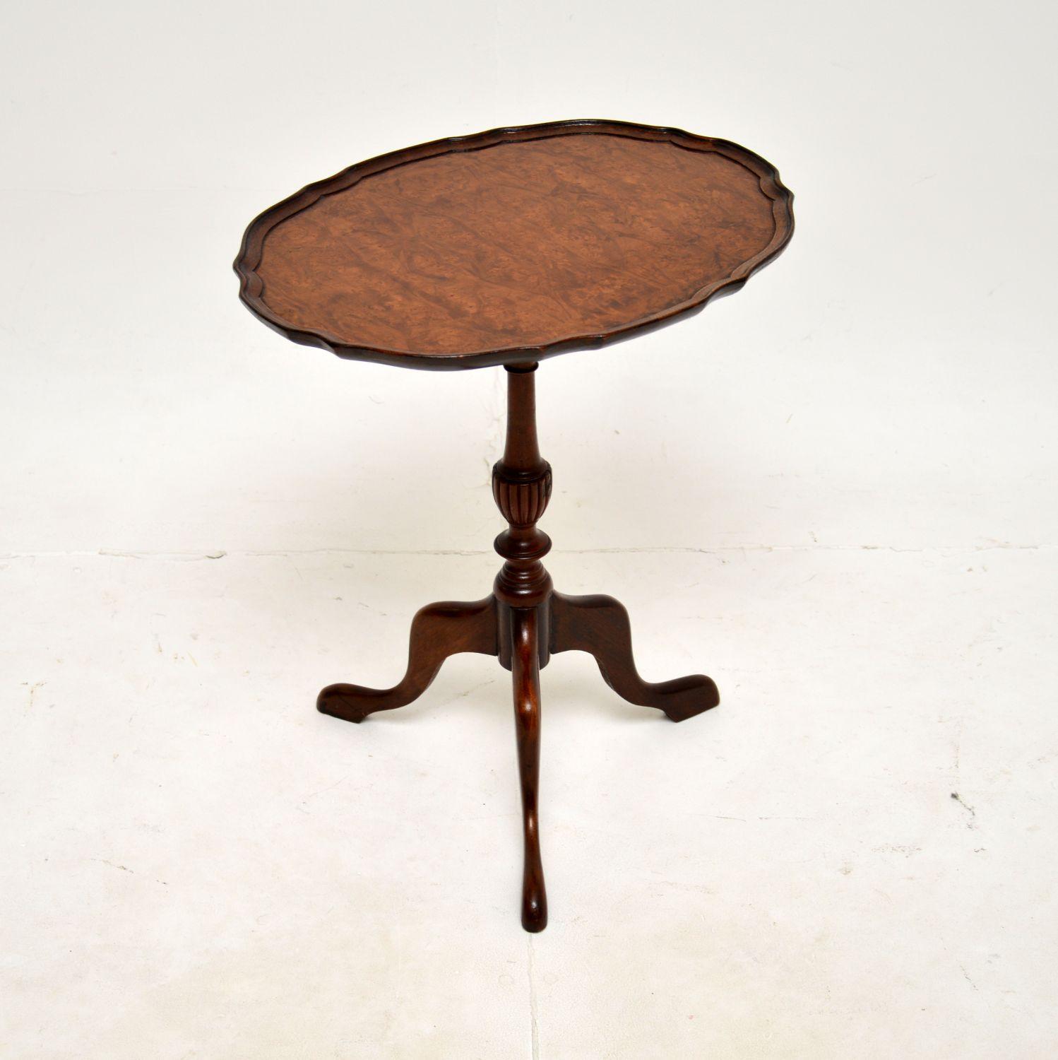 Antique Burr Walnut Pie Crust Wine Table (1 of 6) Antique Burr Walnut Pie Crust Wine Table (1 of 6)