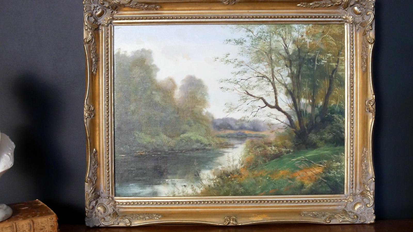 Vintage Oil Painting on Canvas (1 of 8)