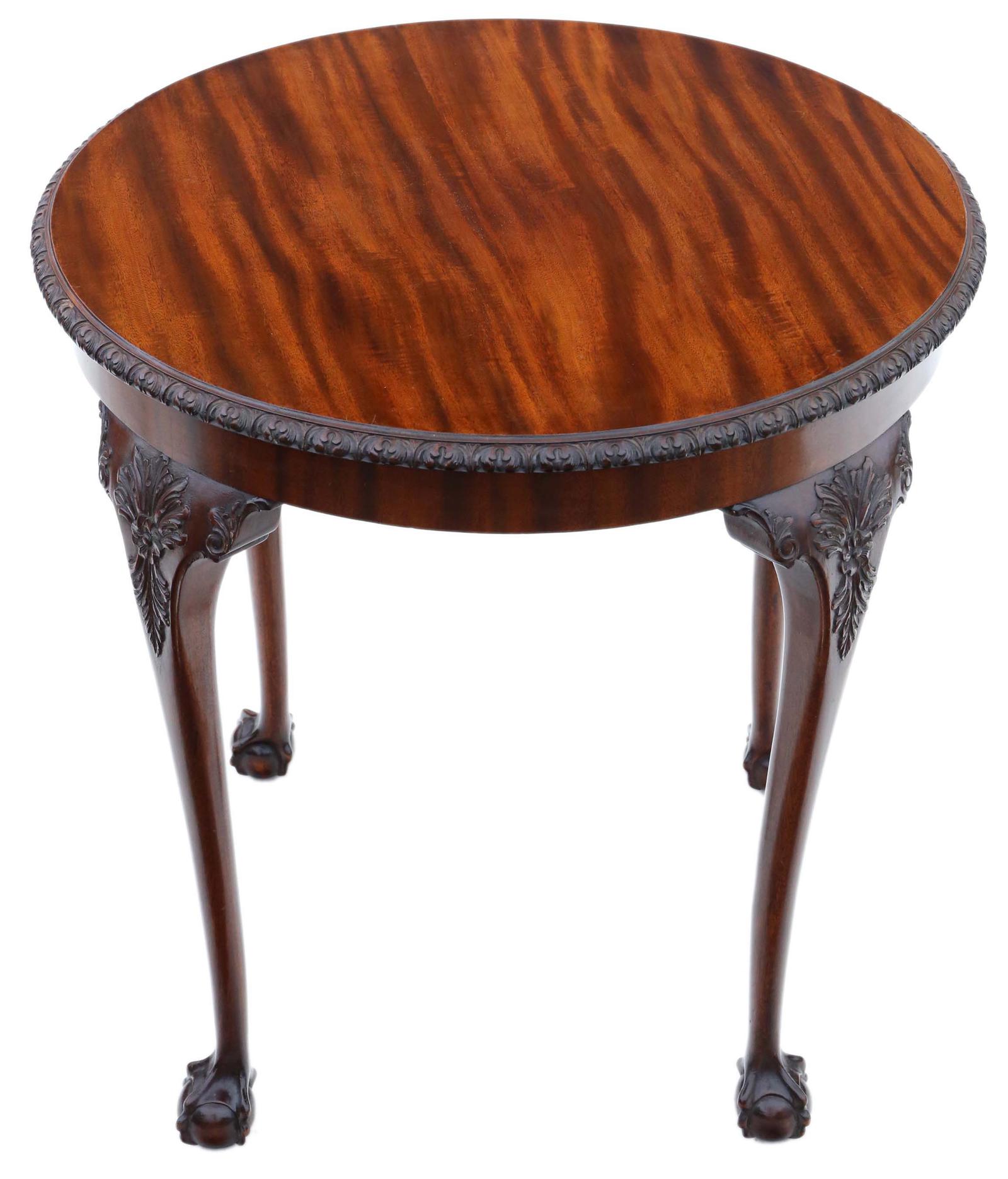 Carved Mahogany Circular Table Occasional Side Centre Window c.1910 (1 of 6)