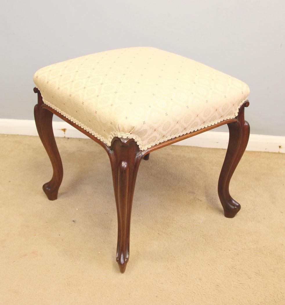 Antique Cabriole Leg Rosewood Victorian Stool (1 of 5)