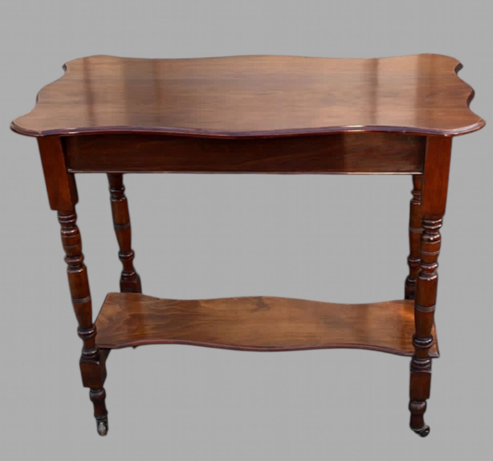 A C1900 Walnut Side Table with Undertier (1 of 7)