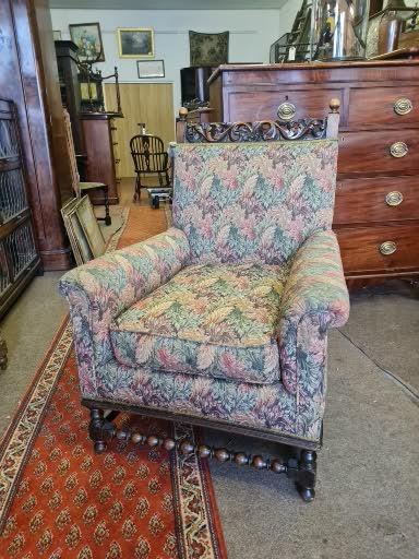 Antique Upholstered Armchair (1 of 7) Antique Upholstered Armchair (1 of 7)
