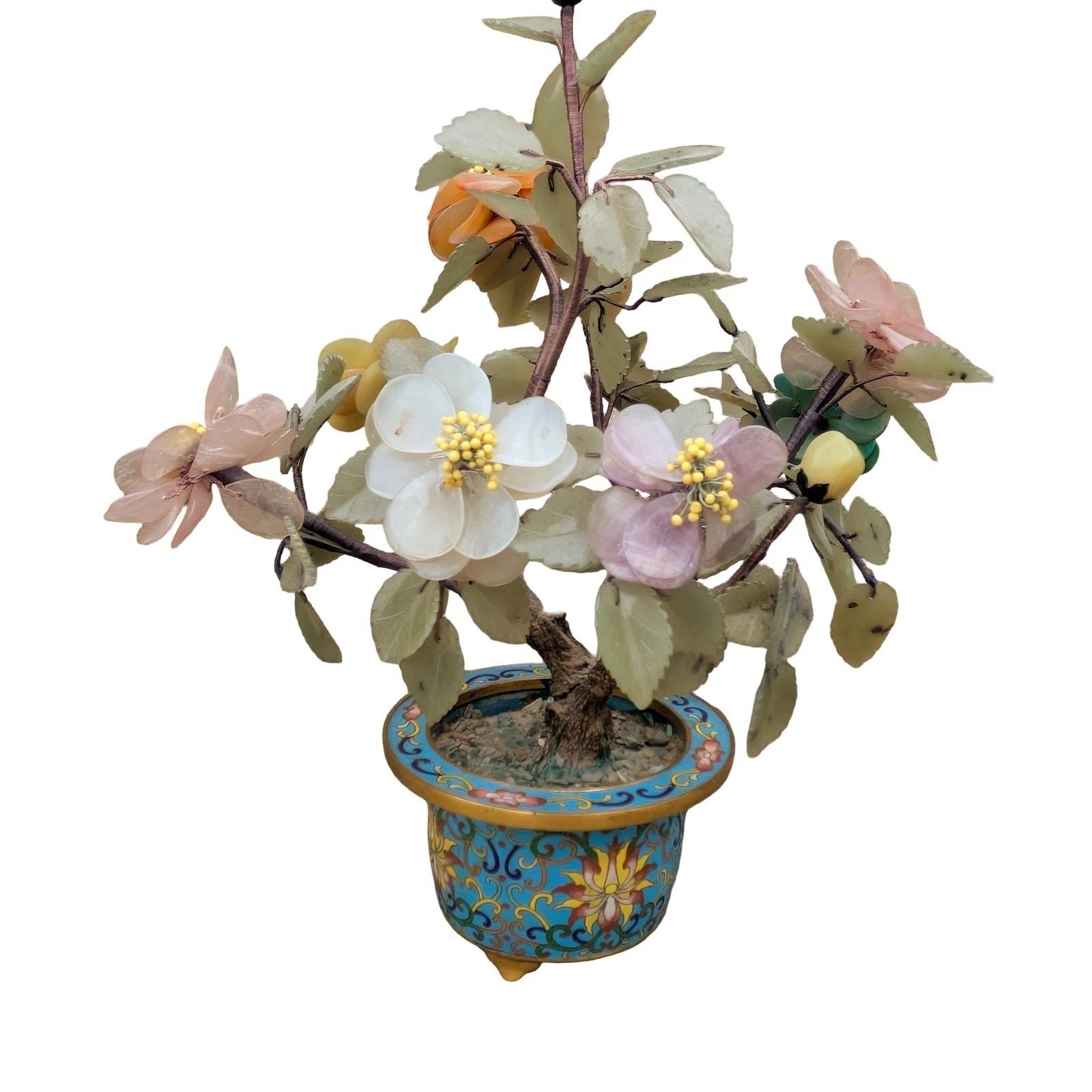 Chinese Bonsai Hardstone & Cloisonne Jardiniere (1 of 6) Chinese Bonsai Hardstone & Cloisonne Jardiniere (1 of 6)