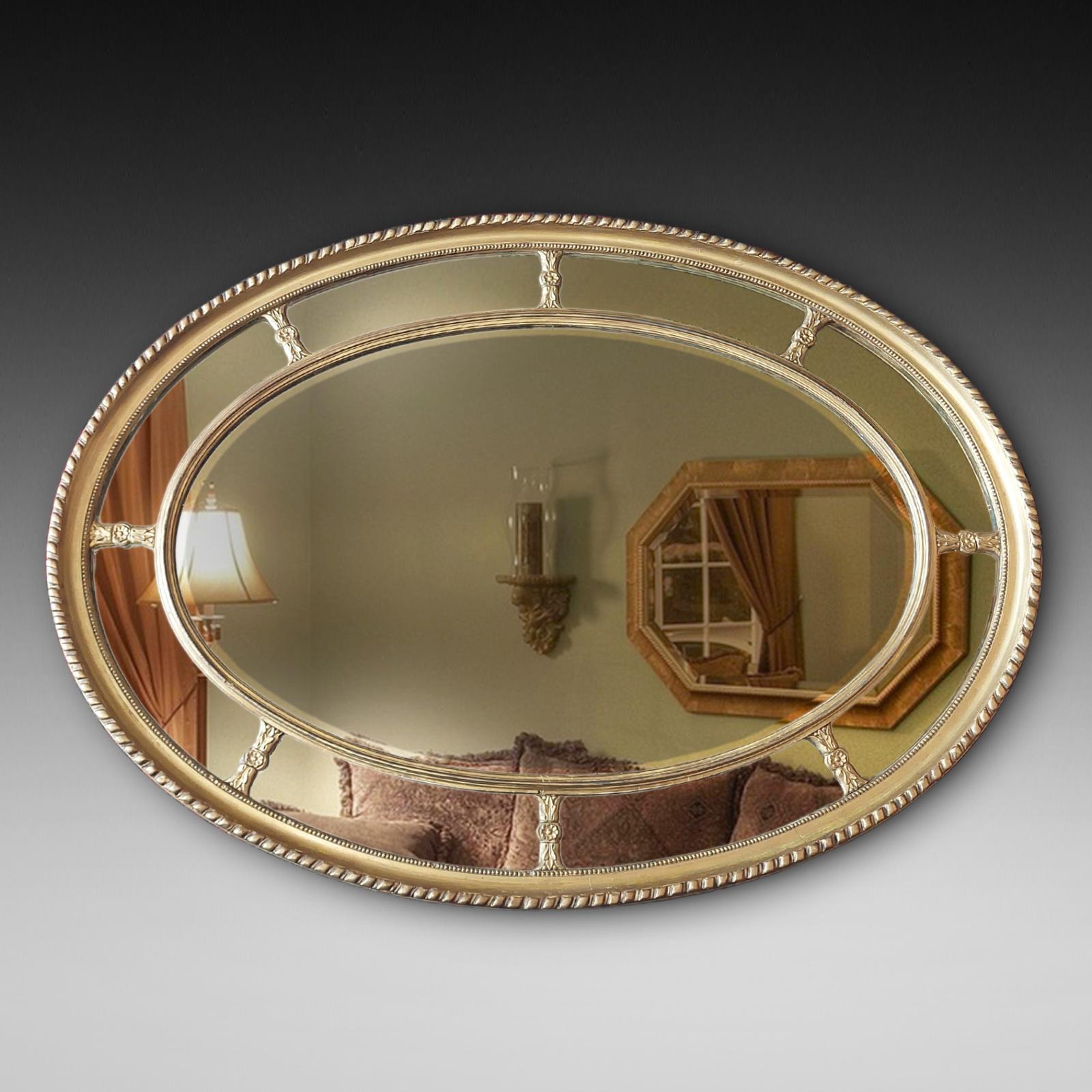 Late Victorian Gilt Gesso Oval Mirror (1 of 4)