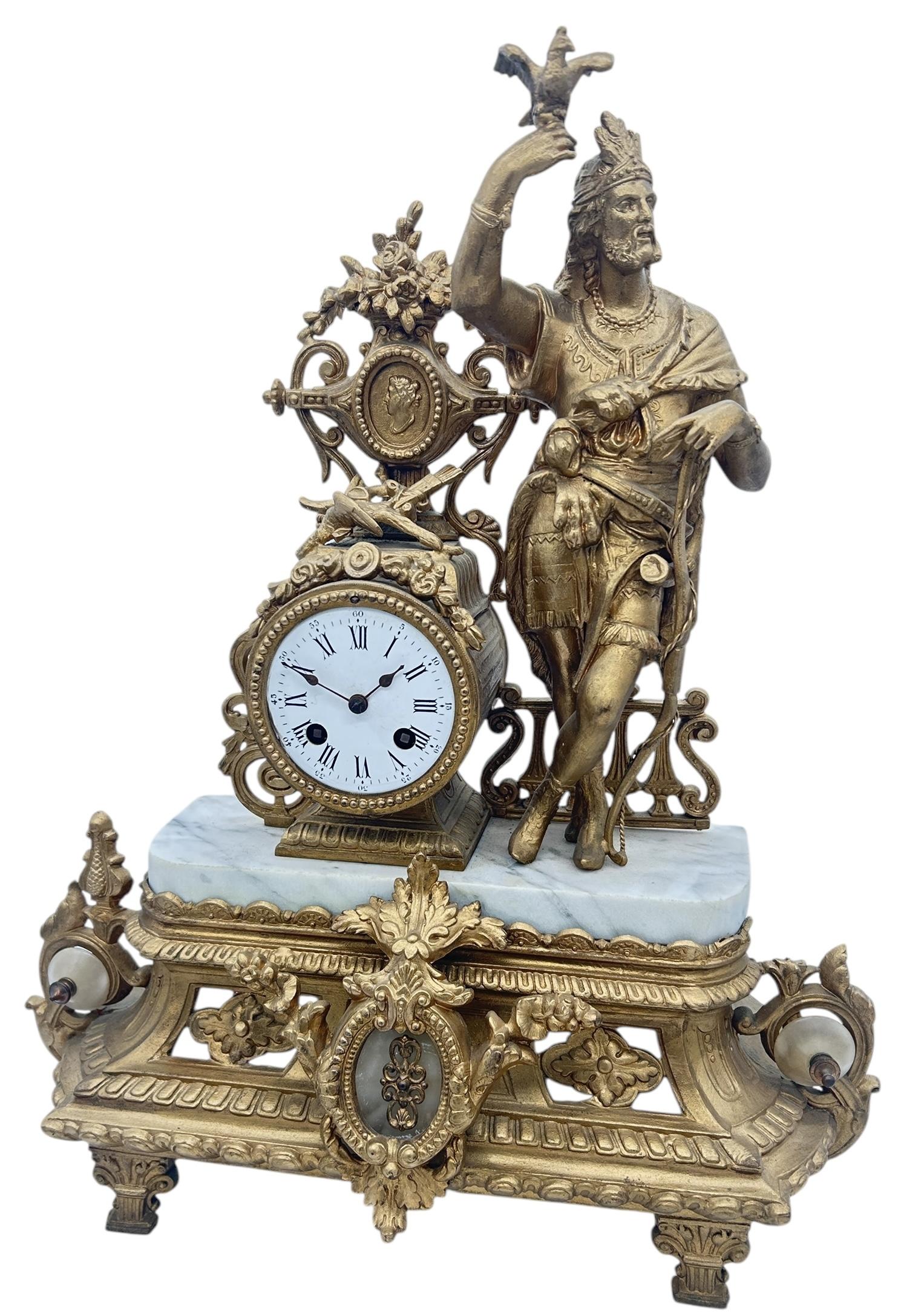 Charming French Gilt Figural Mantel Clock – Ca1870 (1 of 13)