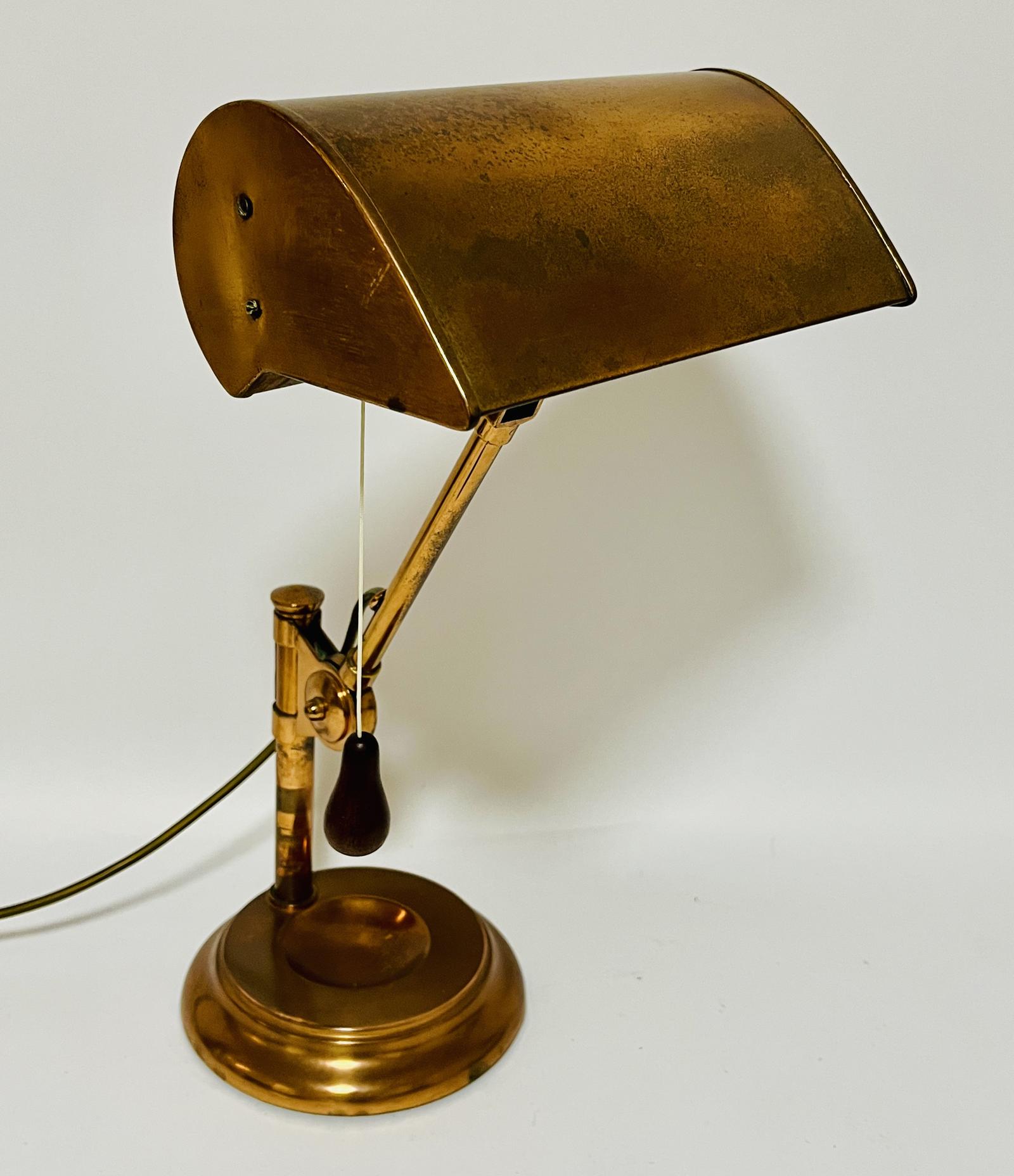 Antique Copper Banker's Desk Lamp (1 of 16)