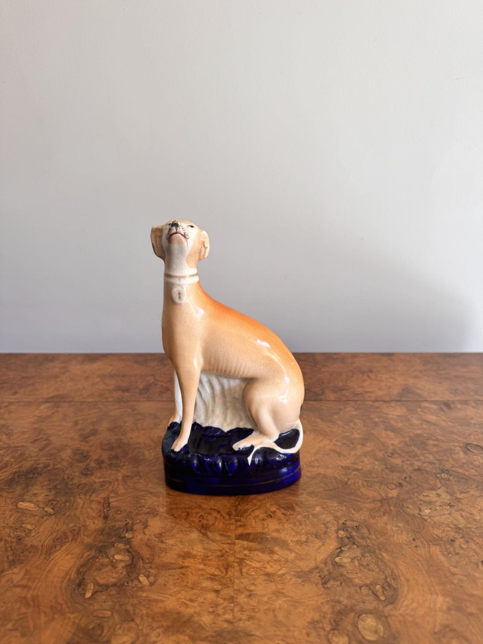 Lovely Antique Victorian Staffordshire Seated Greyhound (1 of 5) Lovely Antique Victorian Staffordshire Seated Greyhound (1 of 5)