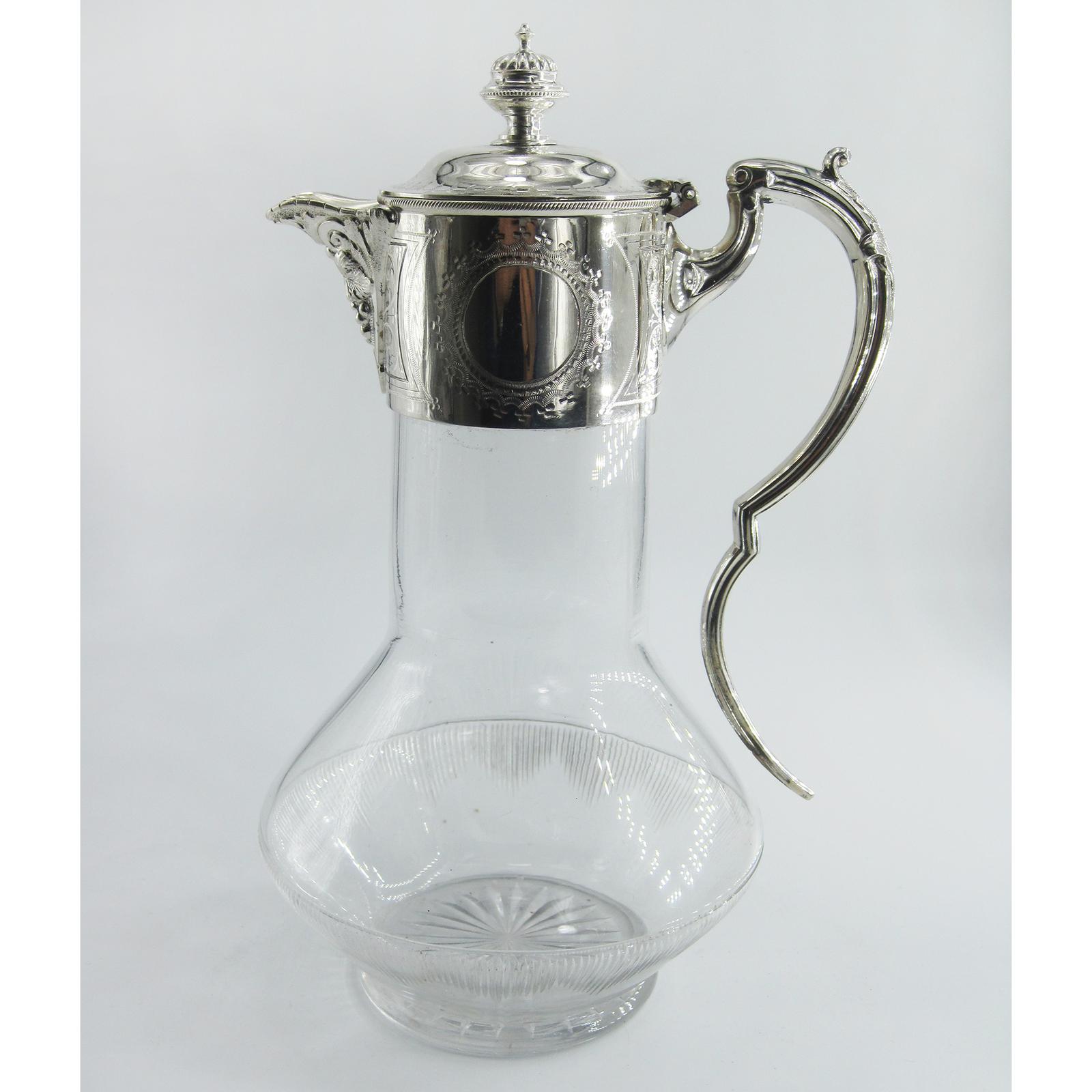 Victorian Silver Plated Claret Jug with a Christopher Dresser Style Clear Glass Body (1 of 6) Victorian Silver Plated Claret Jug with a Christopher Dresser Style Clear Glass Body (1 of 6)