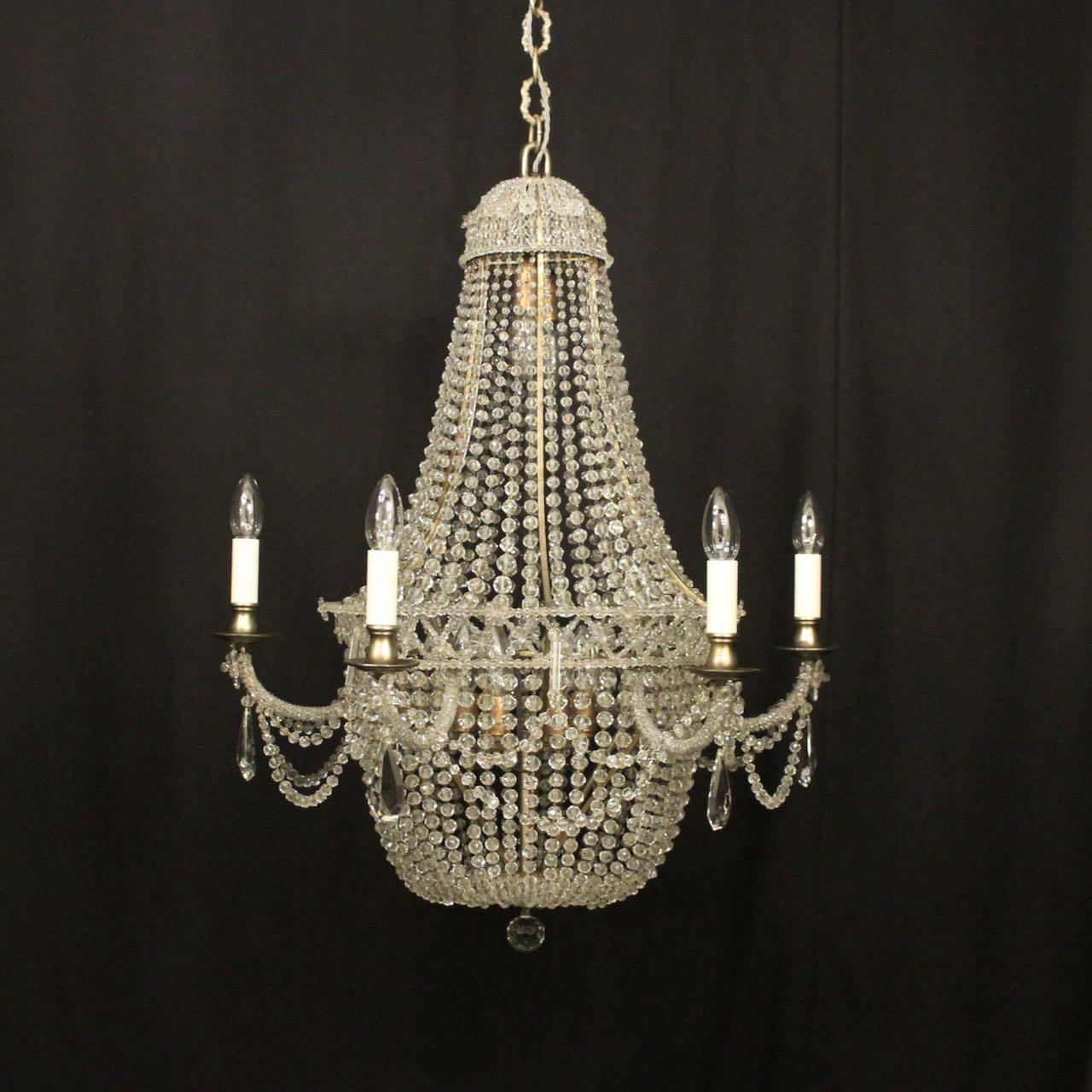 French Silver Gilt Tent & Waterfall Antique Chandelier (1 of 10)