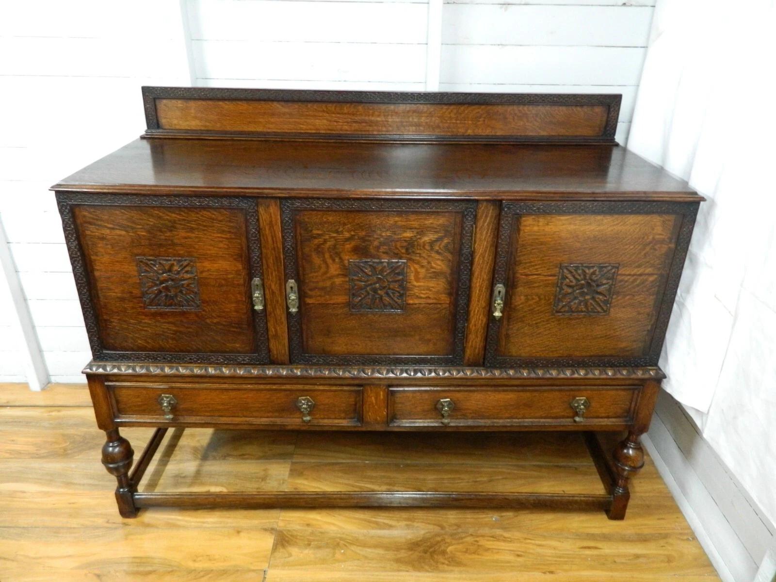 Edwardian Oak Sideboard (1 of 16)