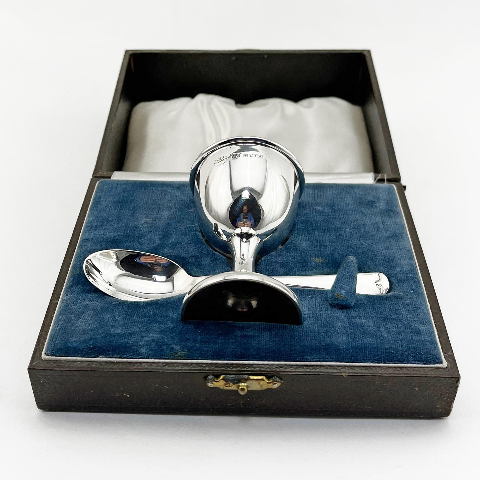 Boxed Sterling Silver Egg Cup Christening Set (1 of 10) Boxed Sterling Silver Egg Cup Christening Set (1 of 10)