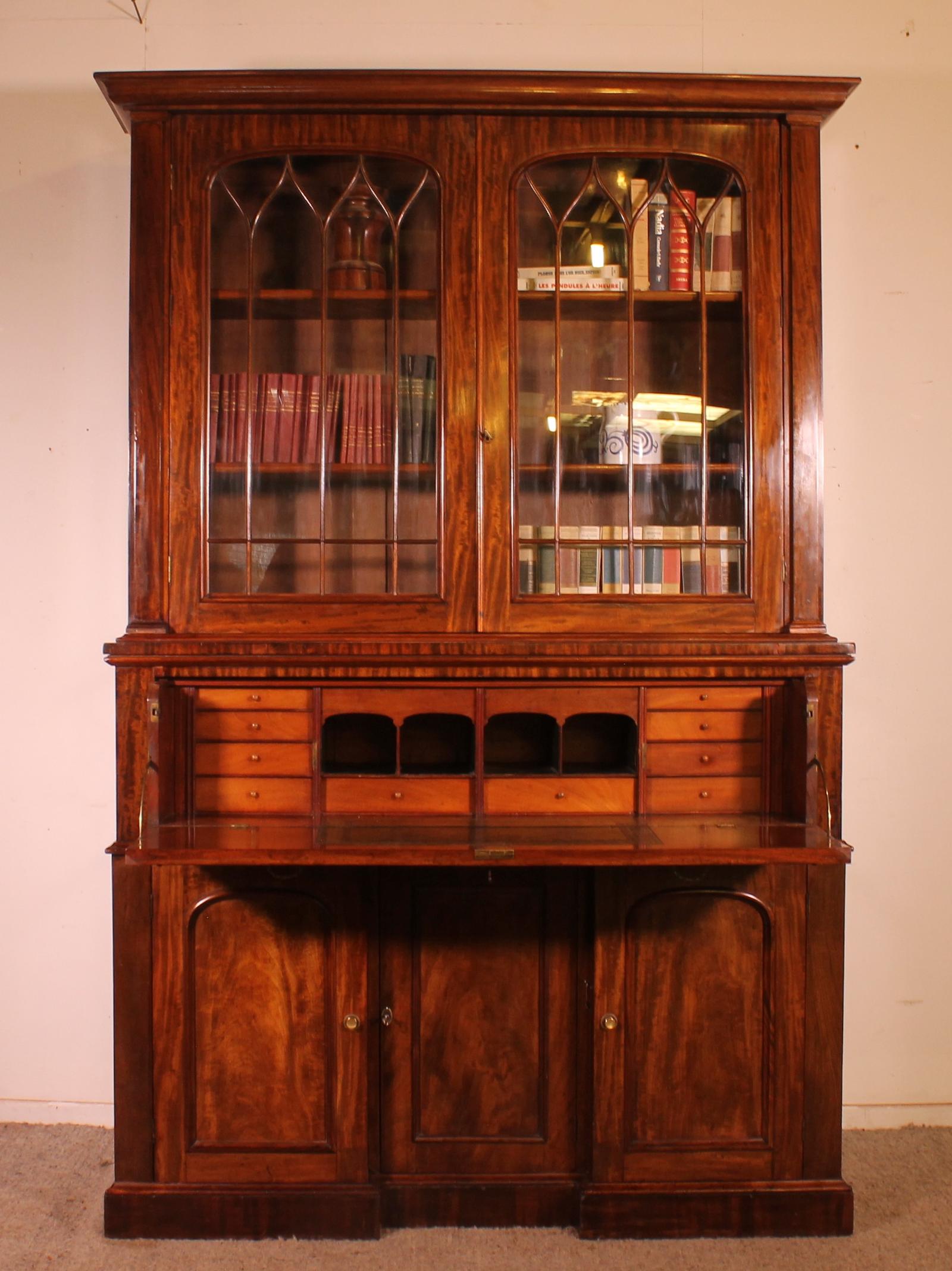 Mahogany Bookcase With Secretary—19th Century (1 of 13) Mahogany Bookcase With Secretary—19th Century (1 of 13)