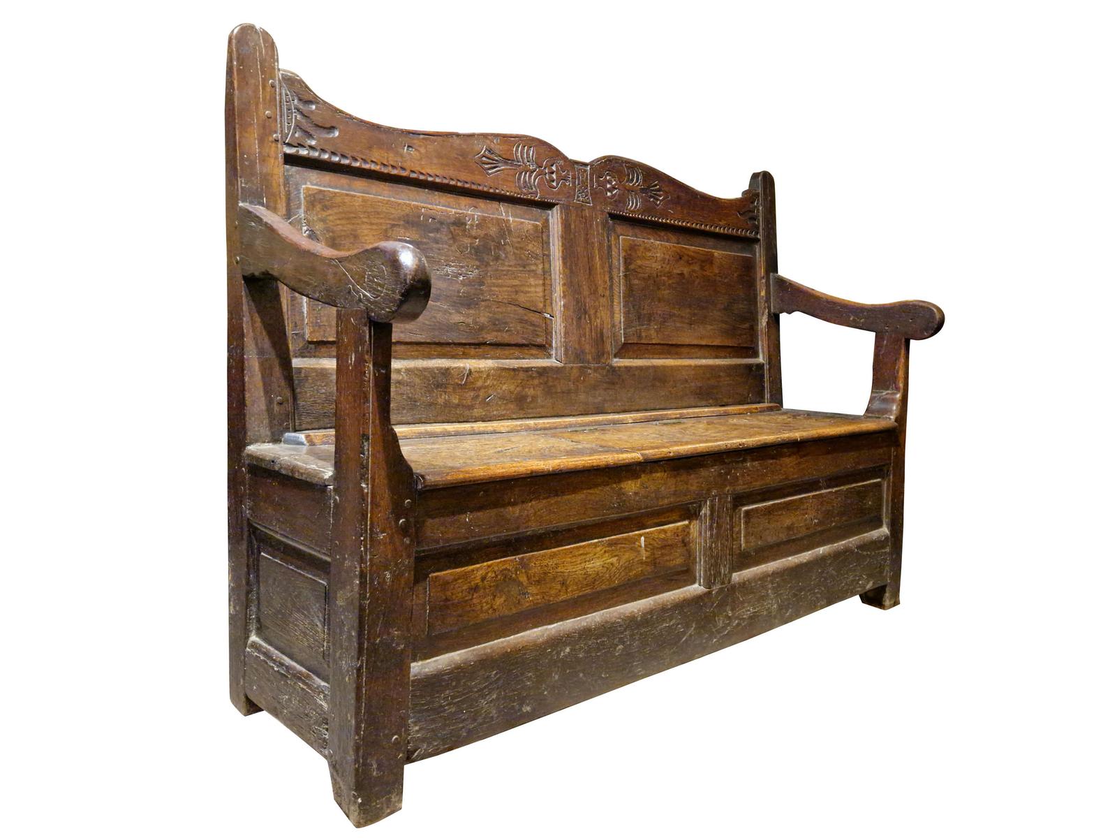 18th Century Oak Box Seated Settle (1 of 4) 18th Century Oak Box Seated Settle (1 of 4)