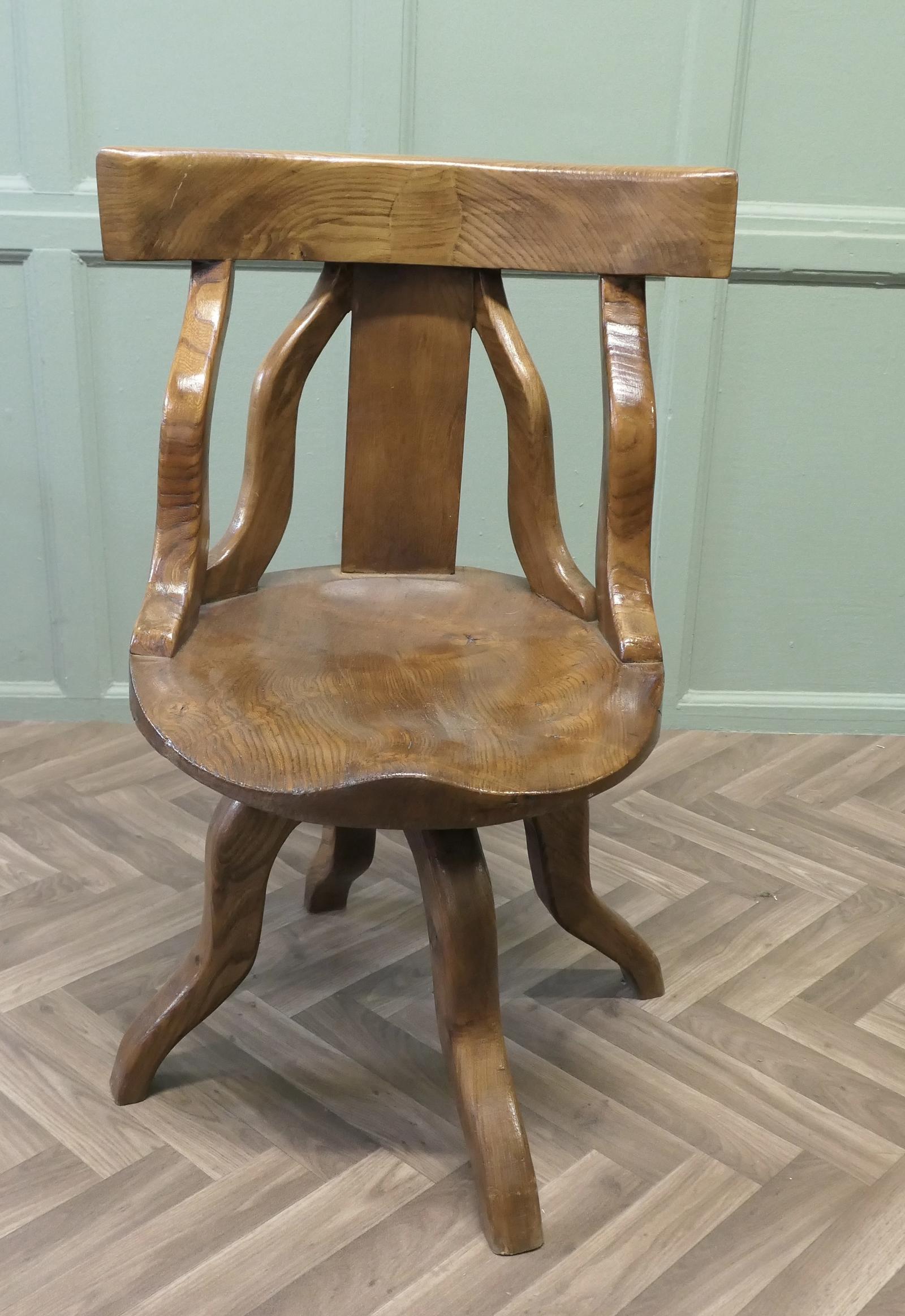 Swivelling Elm Office Chair / Desk Chair (1 of 6)