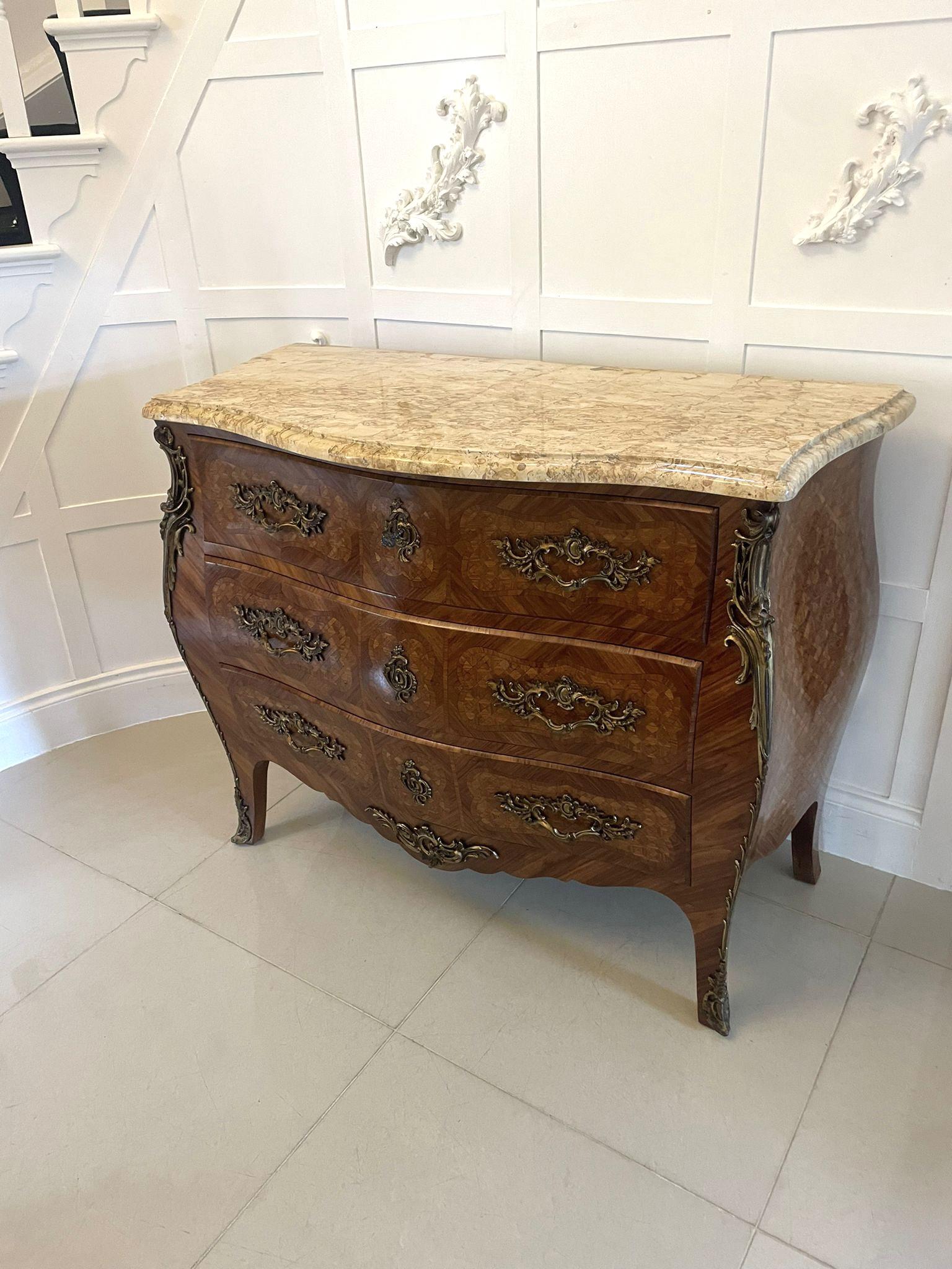 Antique Victorian Quality French Parquetry Marble Top Commode Chest of Drawers (1 of 14) Antique Victorian Quality French Parquetry Marble Top Commode Chest of Drawers (1 of 14)
