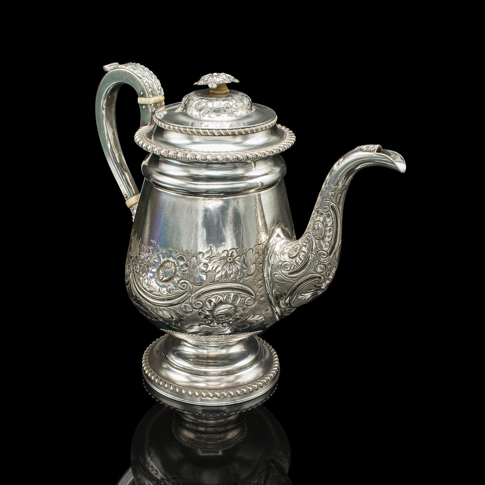 Antique Coffee Pot, English, Old Sheffield, Silver Plate, Tea Kettle, Regency (1 of 12)