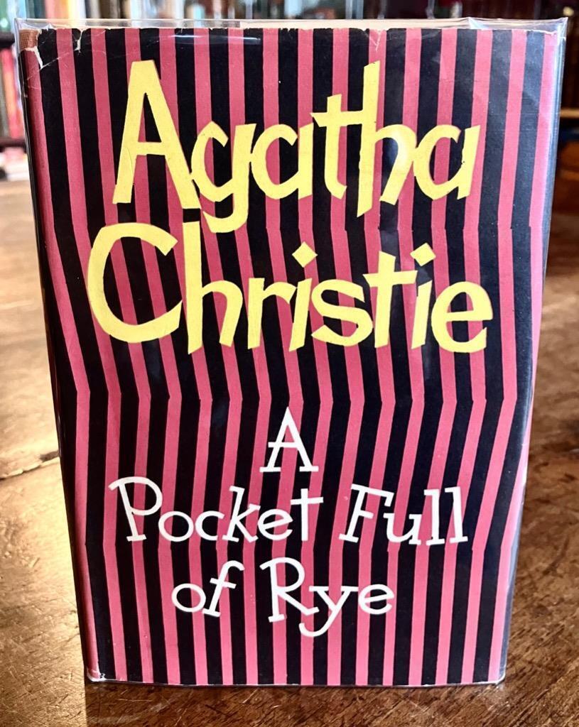 1953 Agatha Christie 1st Edition Crime Novel a Pocket Full of Rye + Jacket (1 of 4)