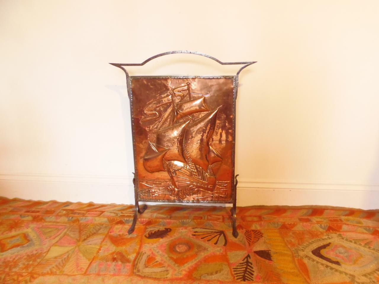 Arts & Crafts Copper Fire Screen J&F Pool (1 of 12) Arts & Crafts Copper Fire Screen J&F Pool (1 of 12)