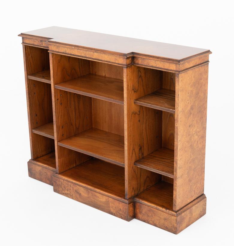 Burr Walnut Breakfront Open Bookcase (1 of 7) Burr Walnut Breakfront Open Bookcase (1 of 7)