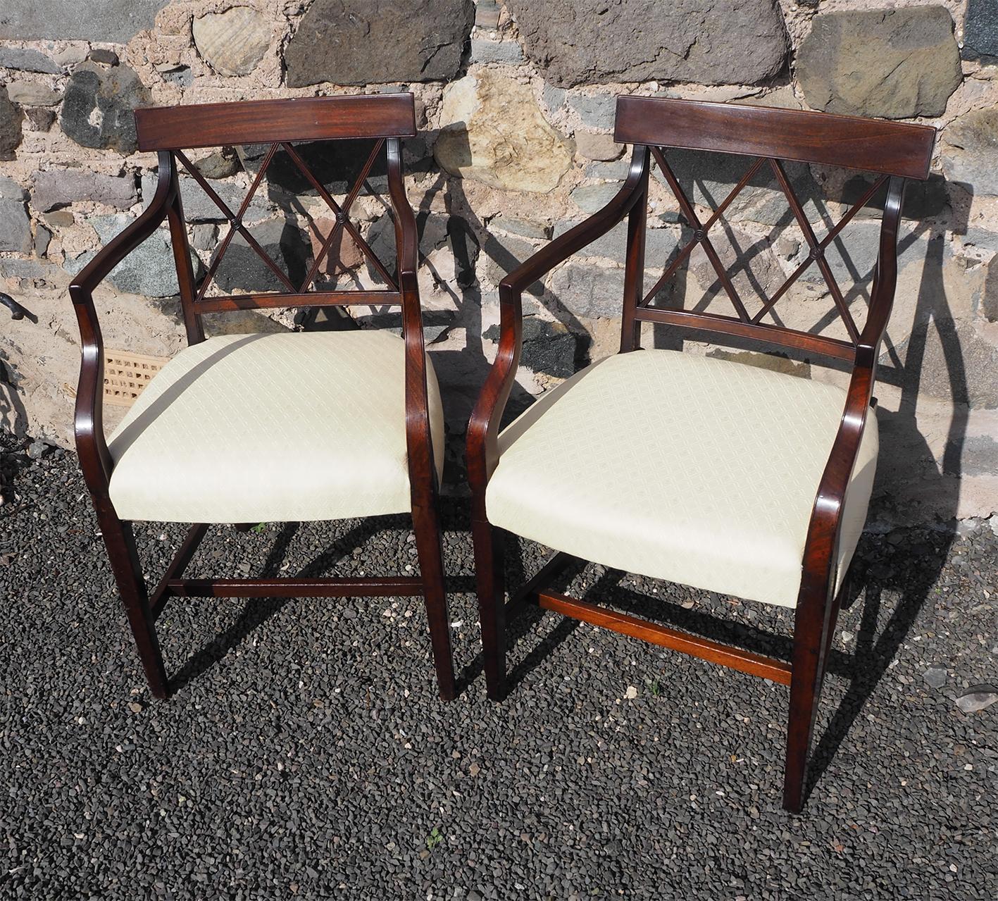 Pair of Georgian Sheraton Armchairs (1 of 6) Pair of Georgian Sheraton Armchairs (1 of 6)