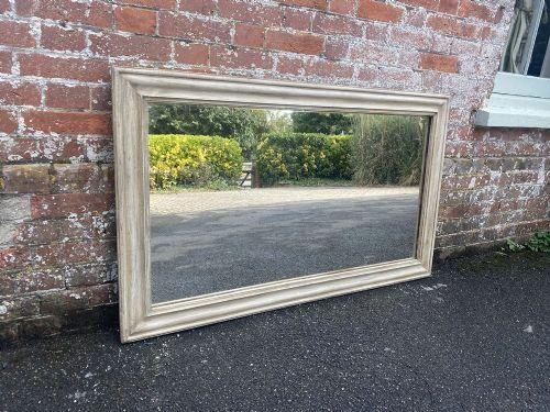 Highly Useful Size Antique French 19th Century Carved Wood & Gesso Painted Plain Mirror (1 of 5)