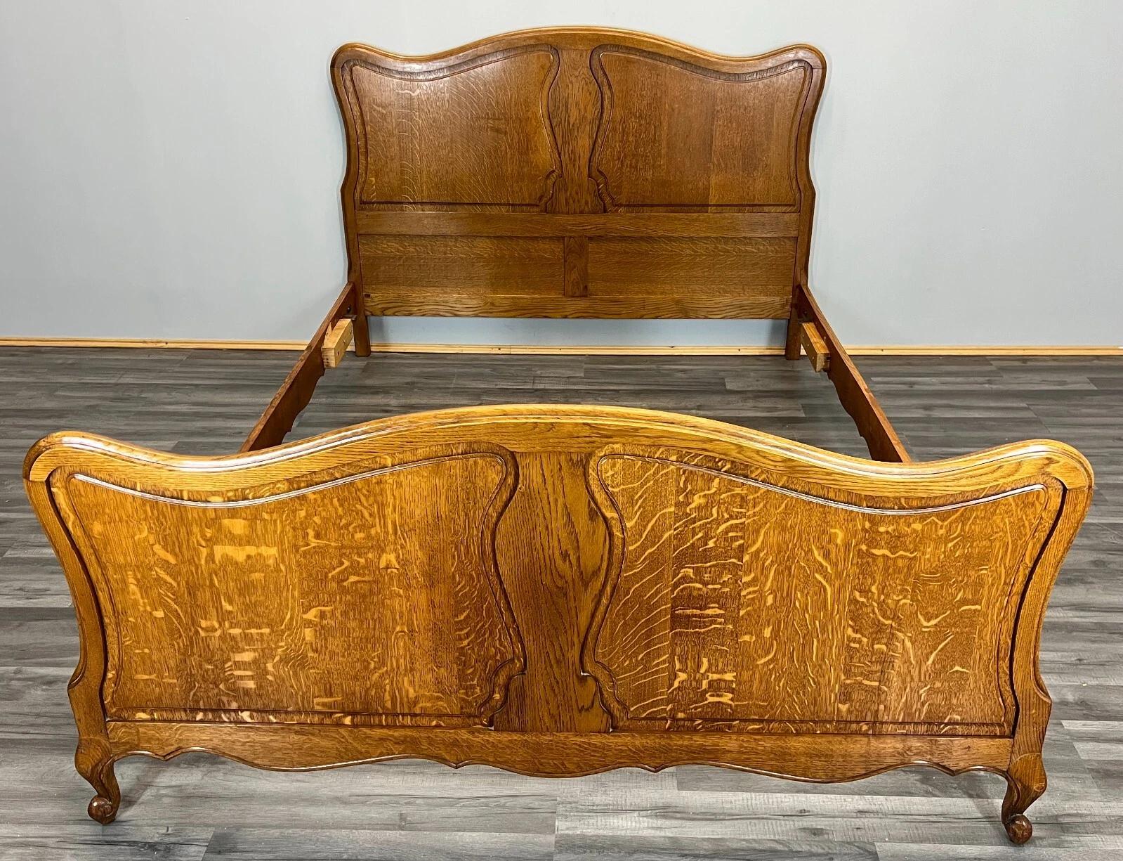 Bed Vintage French Oak Double Bed Frame Headboard (1 of 10) Bed Vintage French Oak Double Bed Frame Headboard (1 of 10)