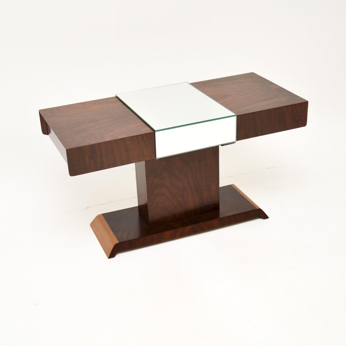 Art Deco Figured Walnut Mirrored Coffee Table (1 of 10) Art Deco Figured Walnut Mirrored Coffee Table (1 of 10)