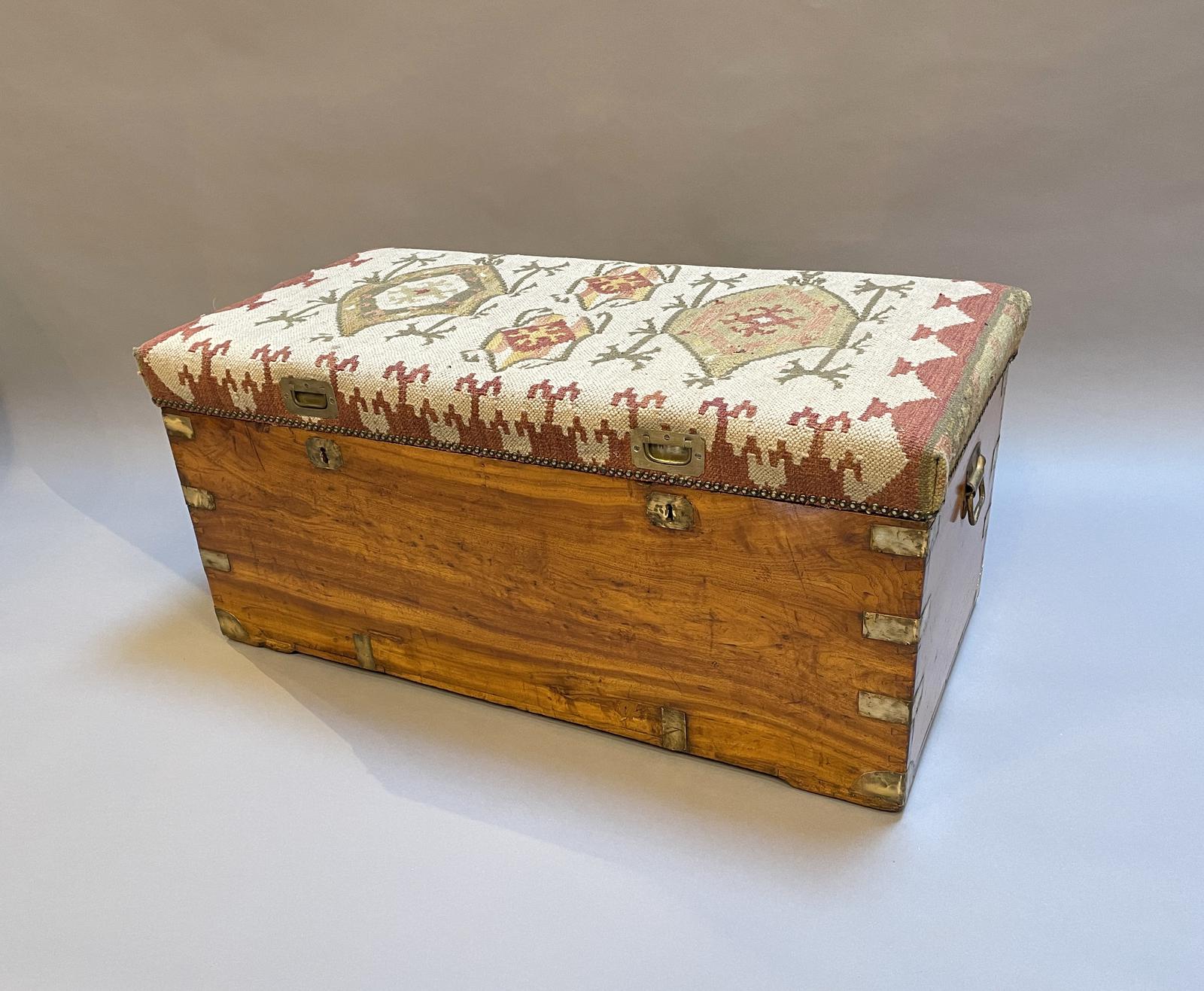 19th Century Campaign Camphor Chest Seat (1 of 13) 19th Century Campaign Camphor Chest Seat (1 of 13)