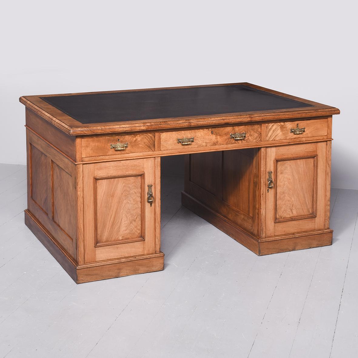Victorian Walnut Partners Pedestal Desk (1 of 12) Victorian Walnut Partners Pedestal Desk (1 of 12)