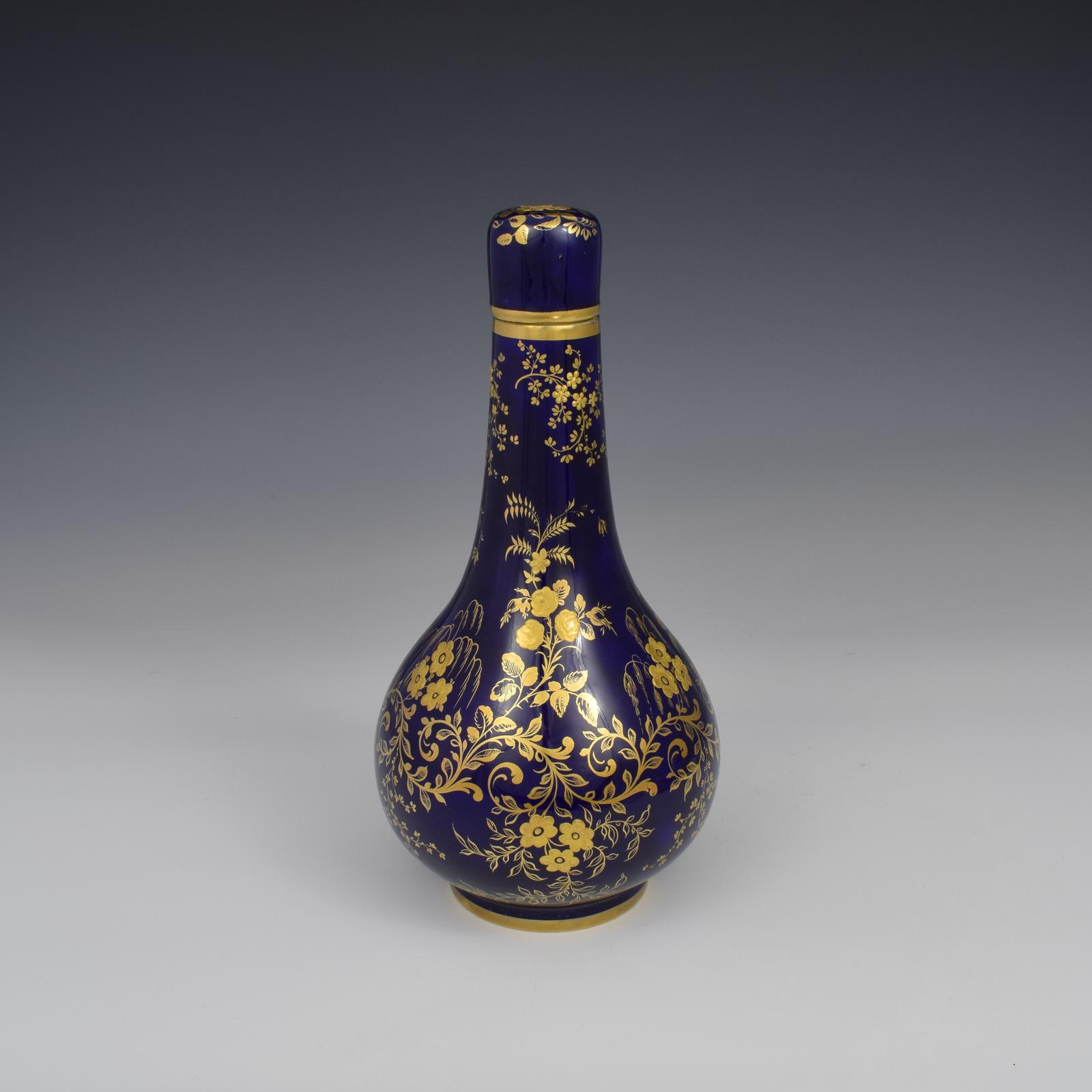 Derby Porcelain Sevres Style Bottle Vase & Cover (1 of 7)