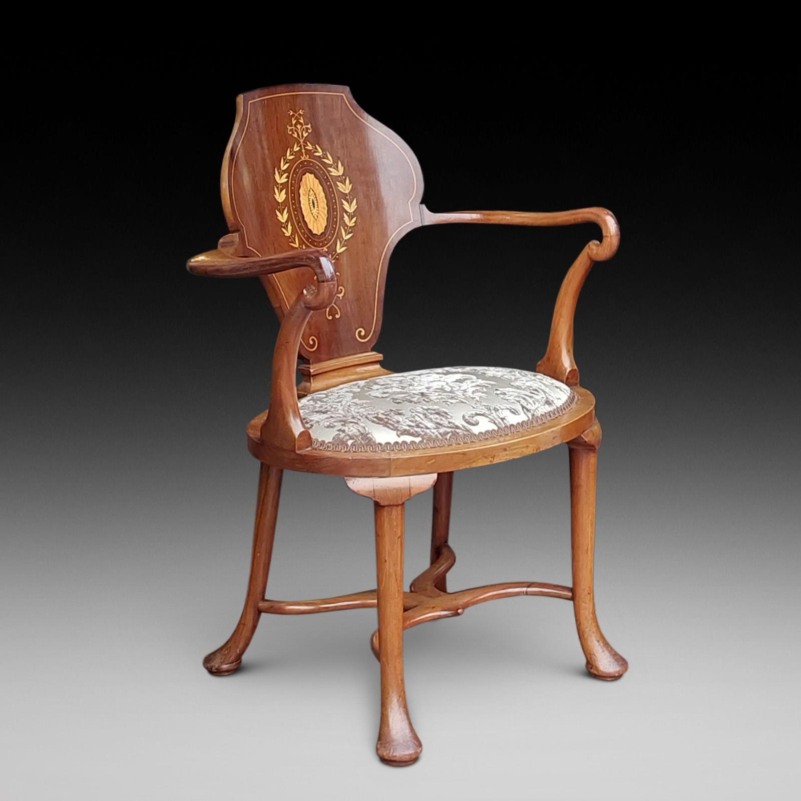 Edwardian Mahogany & Inlaid Armchair (1 of 6) Edwardian Mahogany & Inlaid Armchair (1 of 6)
