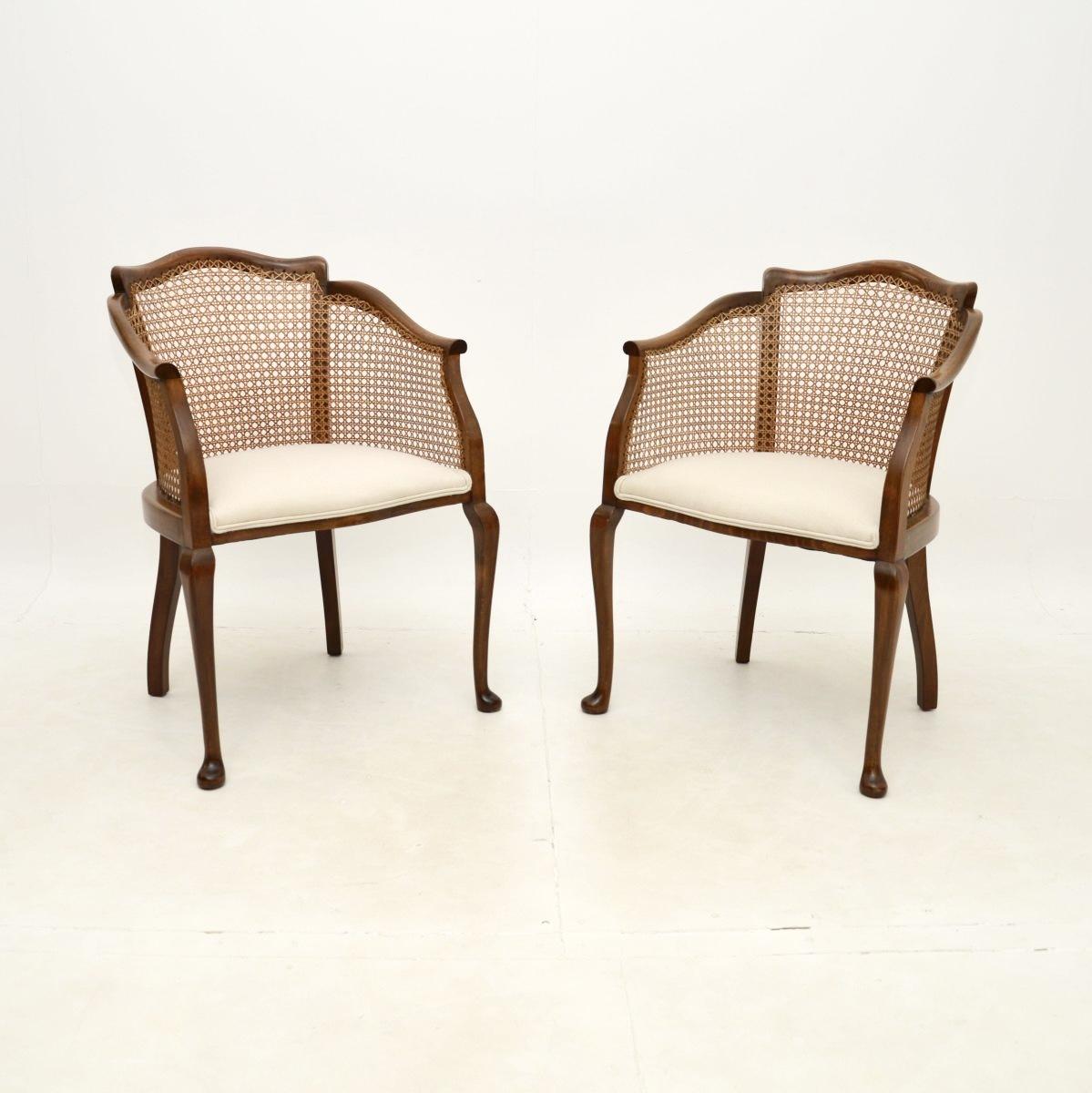 Pair of Antique Walnut Cane Back Armchairs (1 of 9) Pair of Antique Walnut Cane Back Armchairs (1 of 9)