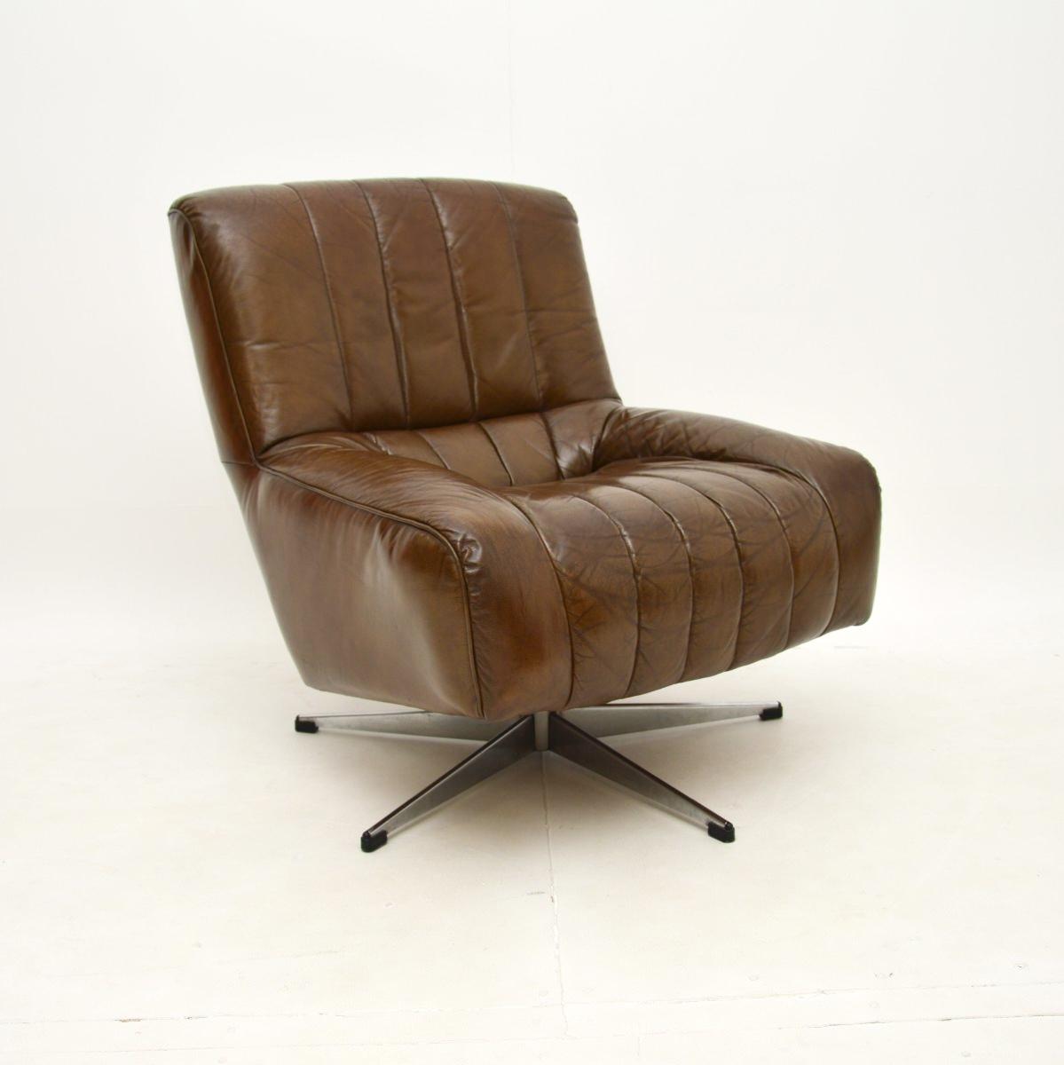 Danish Vintage Leather and Chrome Swivel Armchair (1 of 10) Danish Vintage Leather and Chrome Swivel Armchair (1 of 10)