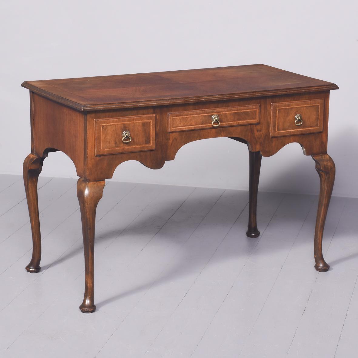 George II Style, Figured-walnut Freestanding Dressing Table / Side Table / Desk (1 of 9)