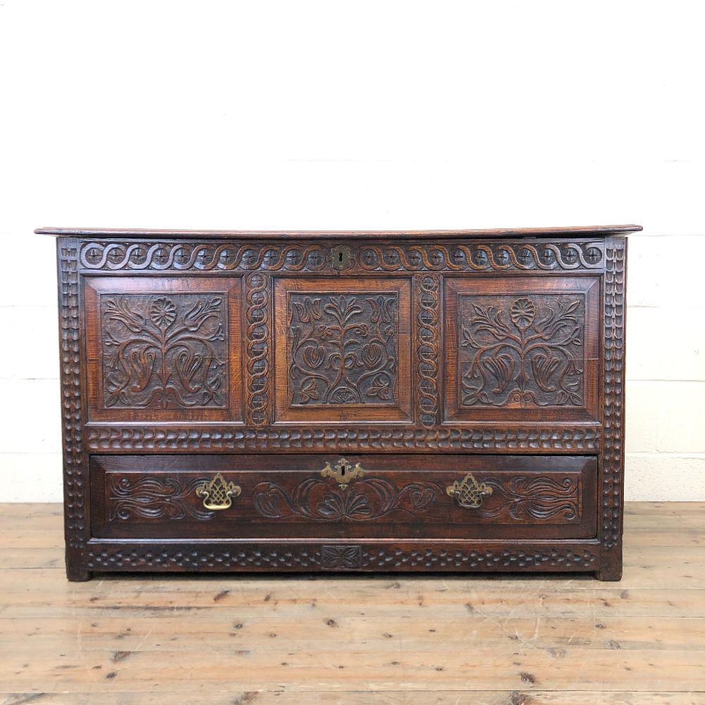 Antique 18th Century Carved Oak Mule Chest (1 of 13) Antique 18th Century Carved Oak Mule Chest (1 of 13)