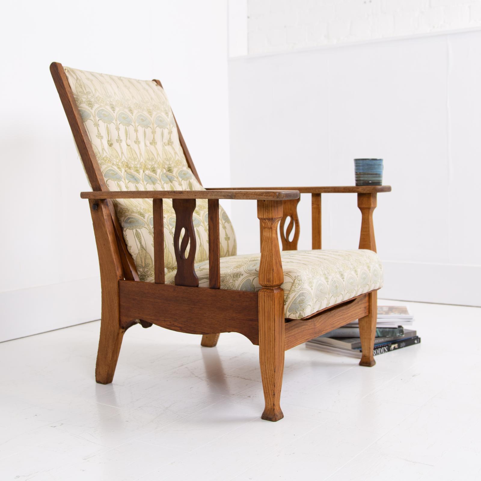 Arts and Crafts Oak Reclining Armchair c.1910 (1 of 15)