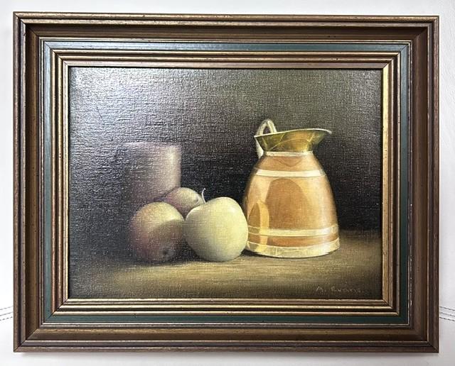 Giltwood Framed Oil on Canvas Still Life by Artist Alan Evans (1 of 3) Giltwood Framed Oil on Canvas Still Life by Artist Alan Evans (1 of 3)