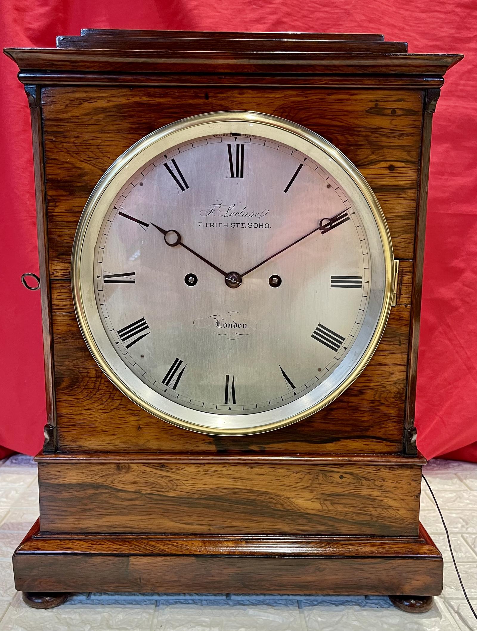 Superior Rosewood London Fusee Bracket Clock, Five Pillar (1 of 16)
